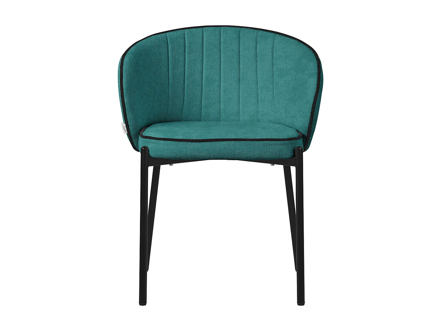 Set de 2 Chaises de salle à manger pétrole revêtement en tissu pieds en métal robustes fauteuils rembourrés dossier ergonomique pour cuisine ou salon