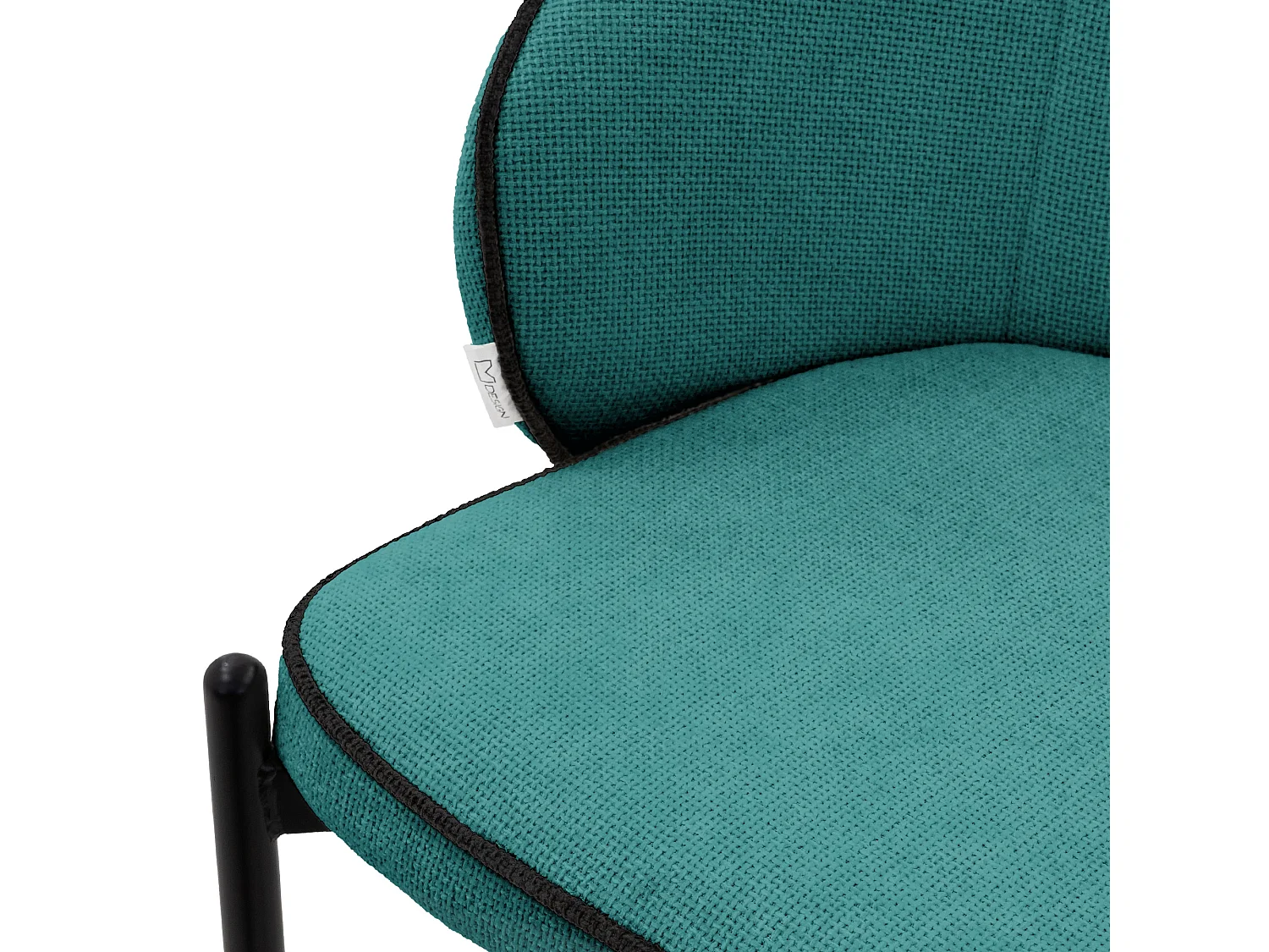 Set de 4 Chaises de salle à manger pétrole revêtement en tissu pieds en métal robustes fauteuils rembourrés dossier ergonomique pour cuisine ou salon