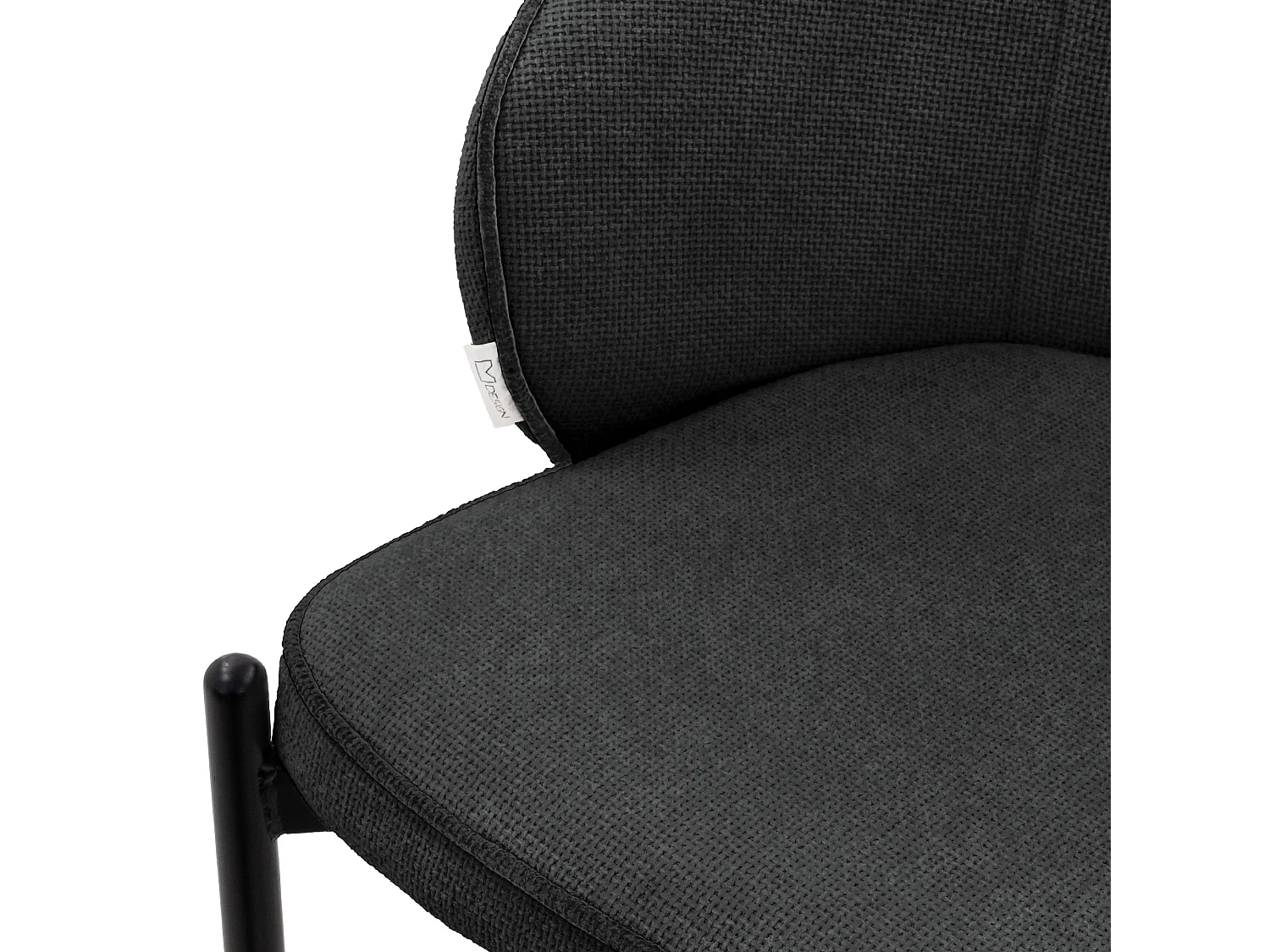 ML-Design Set 4x sedie da pranzo antracite in tessuto, mobili con schienale e gambe in metallo, poltroncine imbottiteda cucina, poltrone per soggiorno