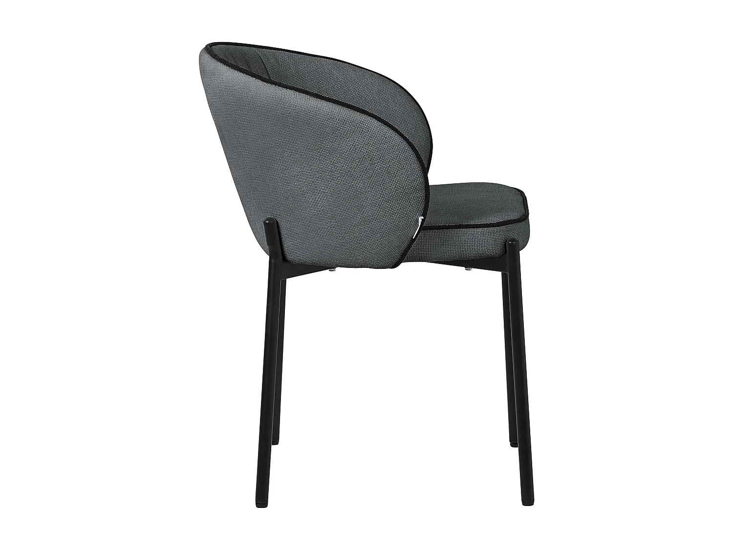 Set de 2 Chaises de salle à manger anthracite revêtues en tissu pieds en métal robustes fauteuils rembourrés dossier ergonomique pour cuisine ou salon