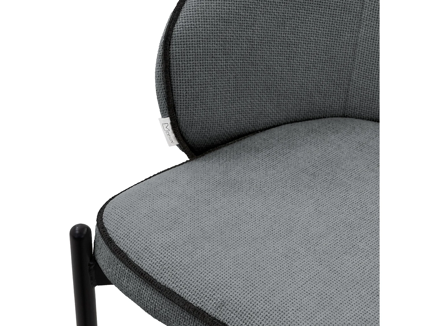 Set de 2 Chaises de salle à manger anthracite revêtues en tissu pieds en métal robustes fauteuils rembourrés dossier ergonomique pour cuisine ou salon