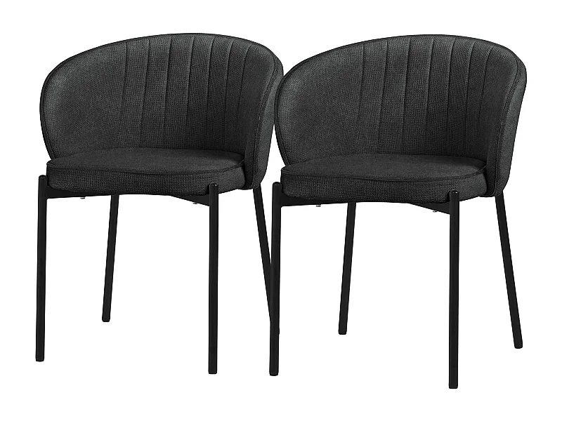 ML-Design Set 2x sedie da pranzo antracite in tessuto, mobili con schienale e gambe in metallo, poltroncine imbottiteda cucina, poltrone per soggiorno