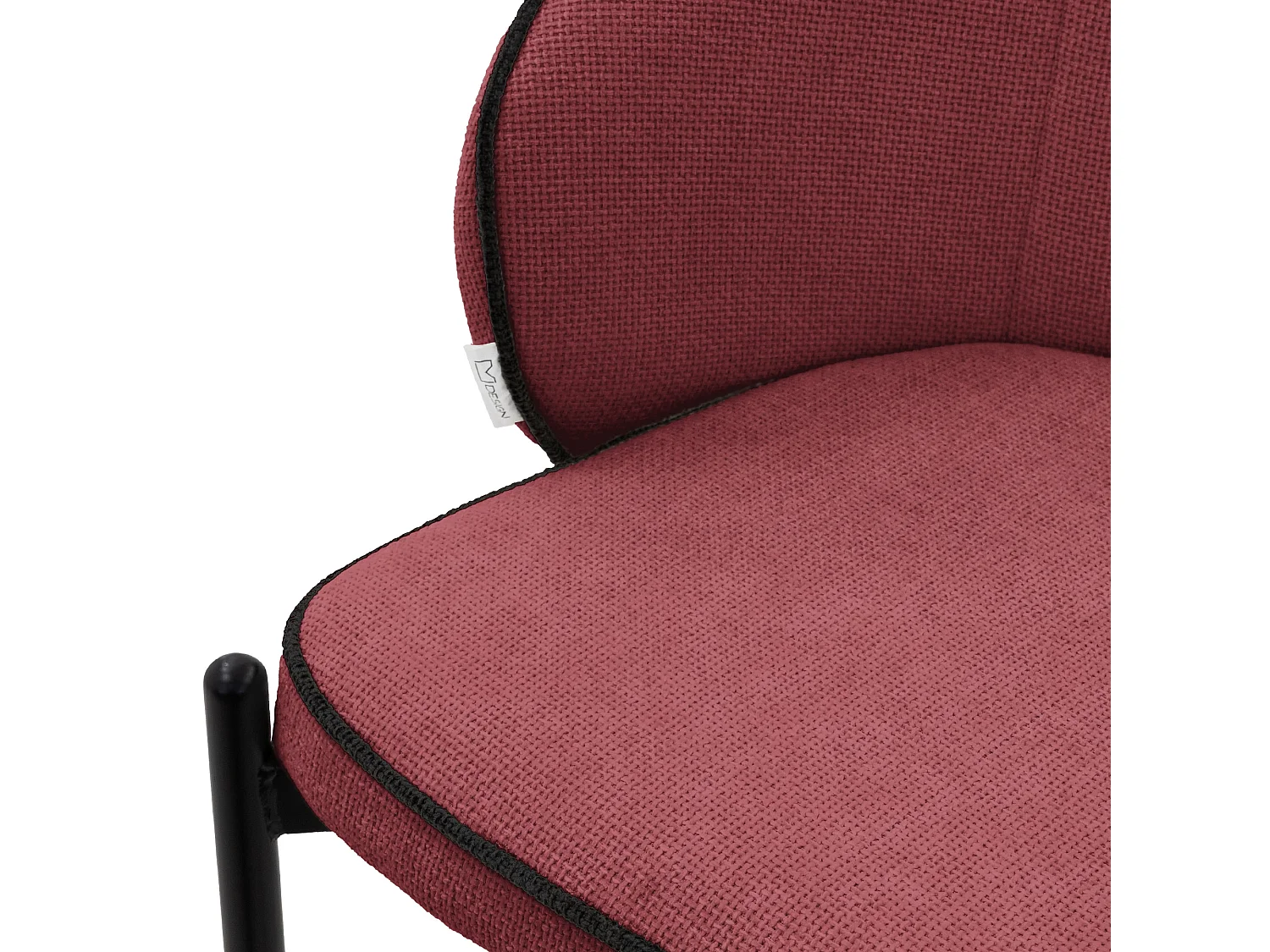 ML-Design 2x Sillas de comedor rojo con revestimiento de tela, asiento sofá de salón con respaldo, mueble de cocina tapizado con patas de metal