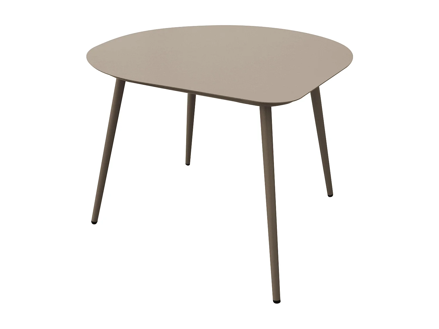 Lot de 2 tables basses de jardin en métal ivoire et taupe
