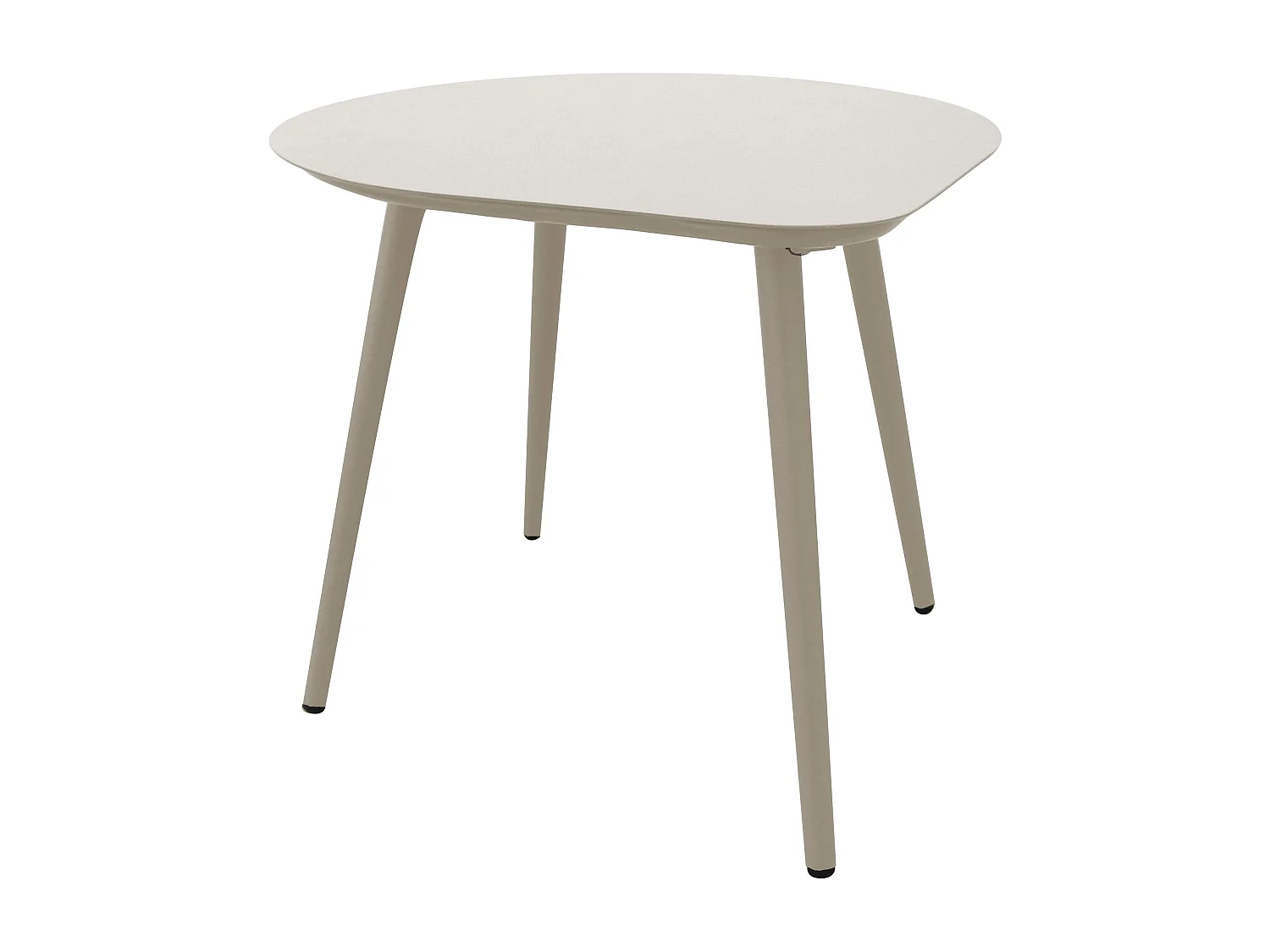 Lot de 2 tables basses de jardin en métal ivoire et taupe