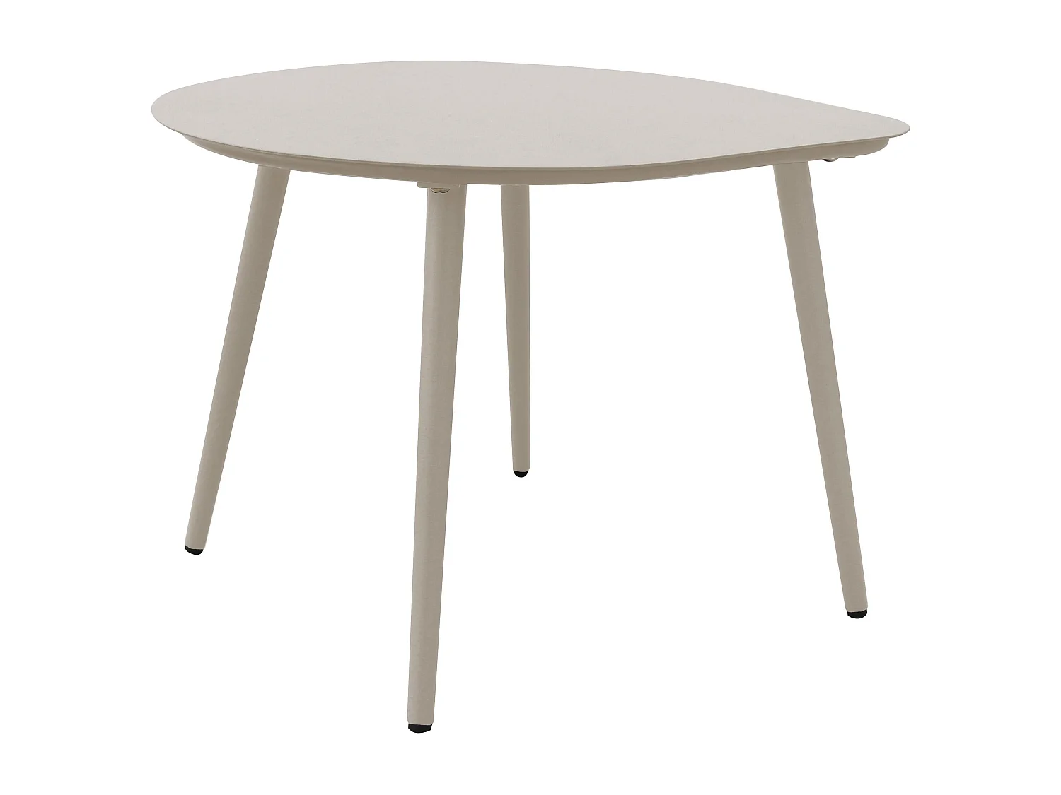 Lot de 2 tables basses de jardin en métal ivoire et taupe