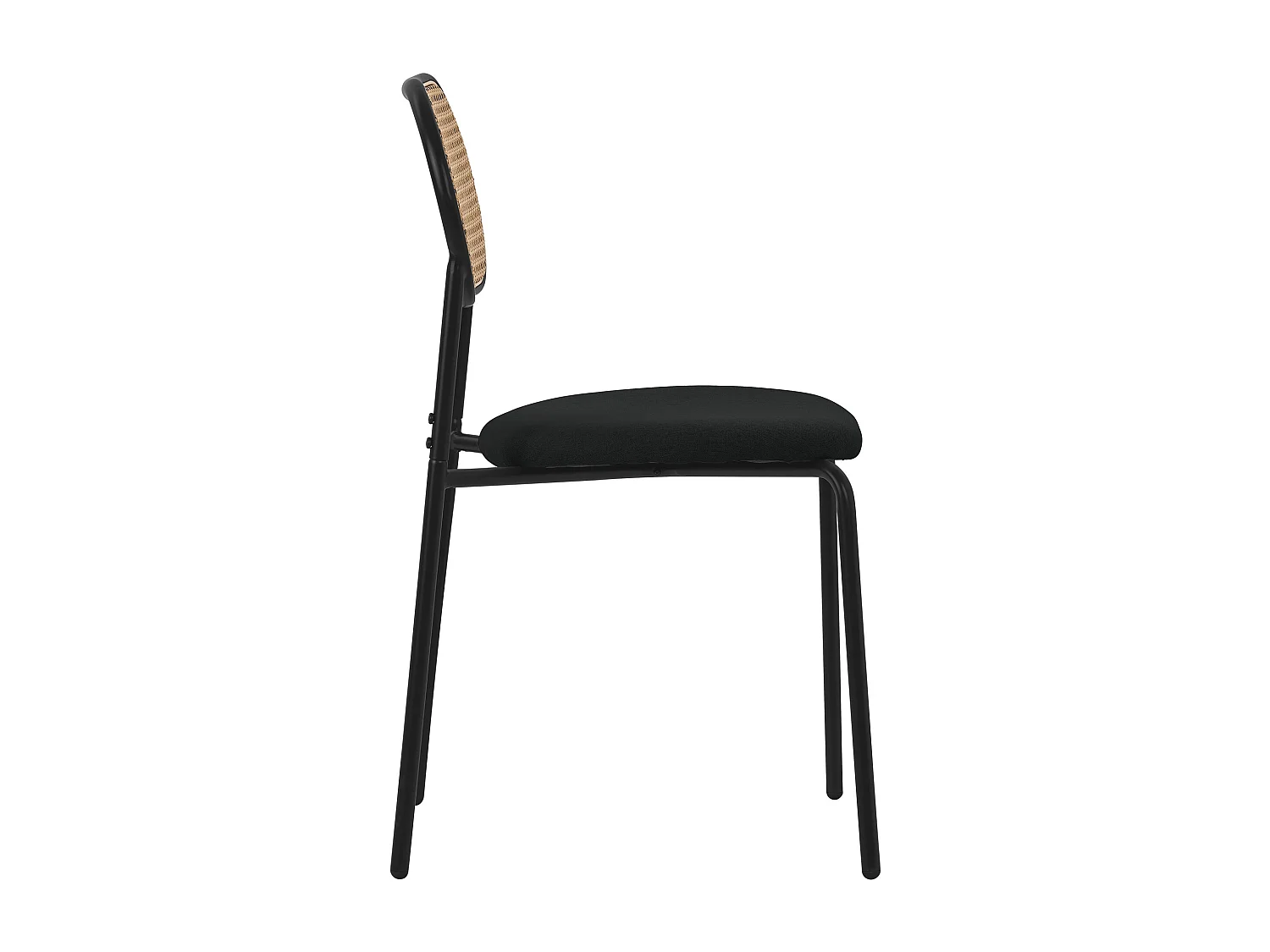 ML-Design 6x Sillas de comedor negro tapizado ratán con patas metal respaldo curvado de rejilla y apoyabrazos ergonómico sillón moderno para hogar