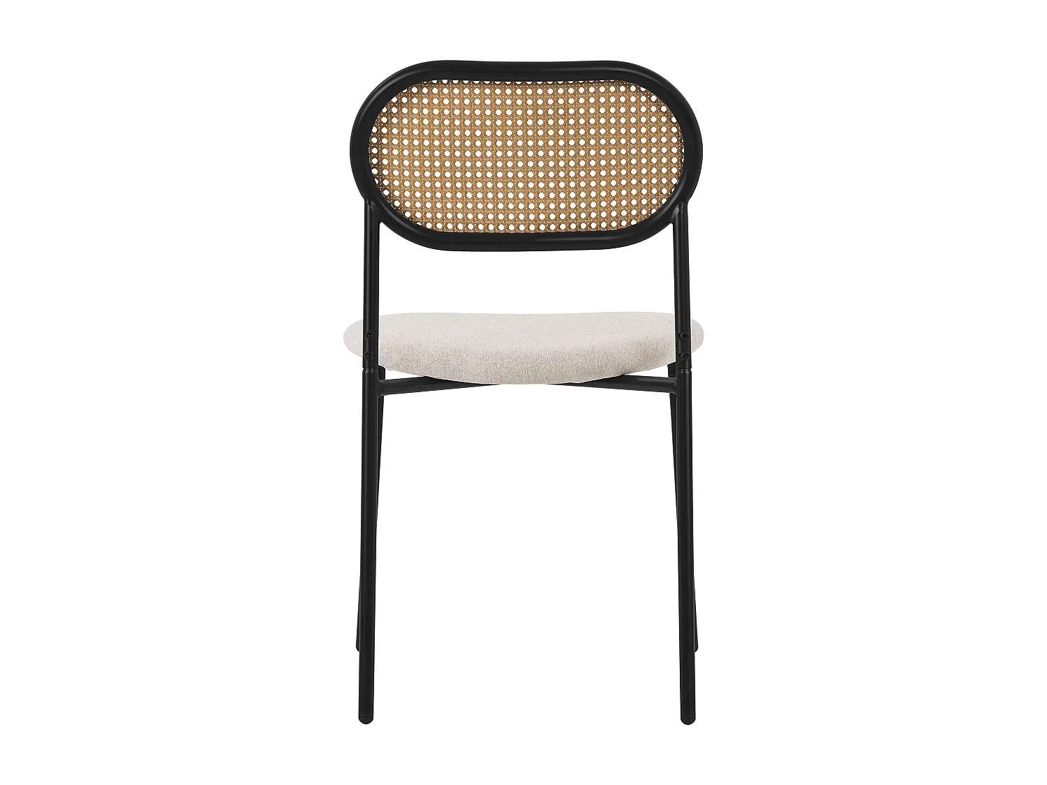ML-Design 6x Sillas de comedor beige tapizado ratán con patas metal respaldo curvado de rejilla y apoyabrazos ergonómico sillón moderno para hogar