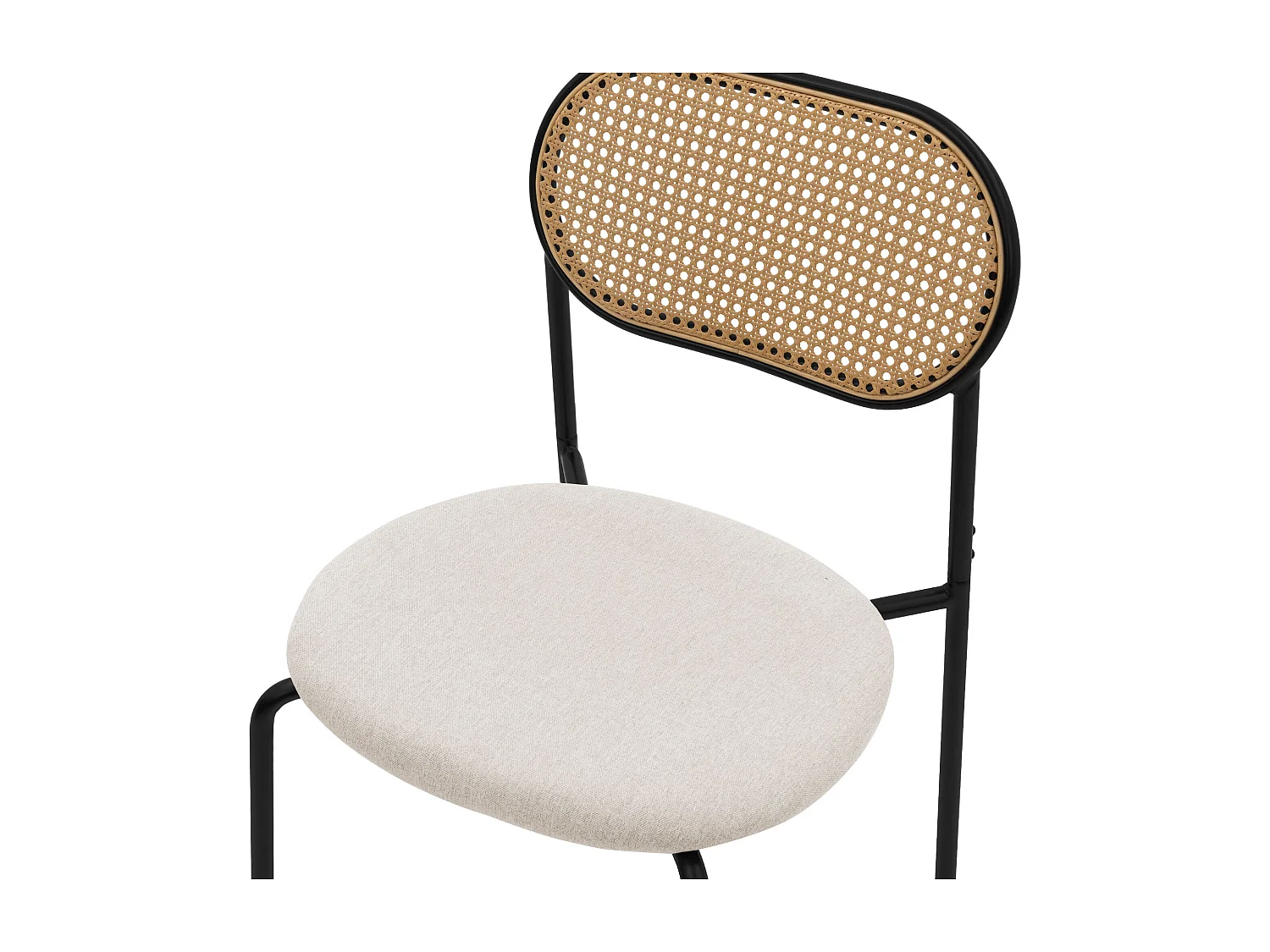 ML-Design 6x Sillas de comedor beige tapizado ratán con patas metal respaldo curvado de rejilla y apoyabrazos ergonómico sillón moderno para hogar