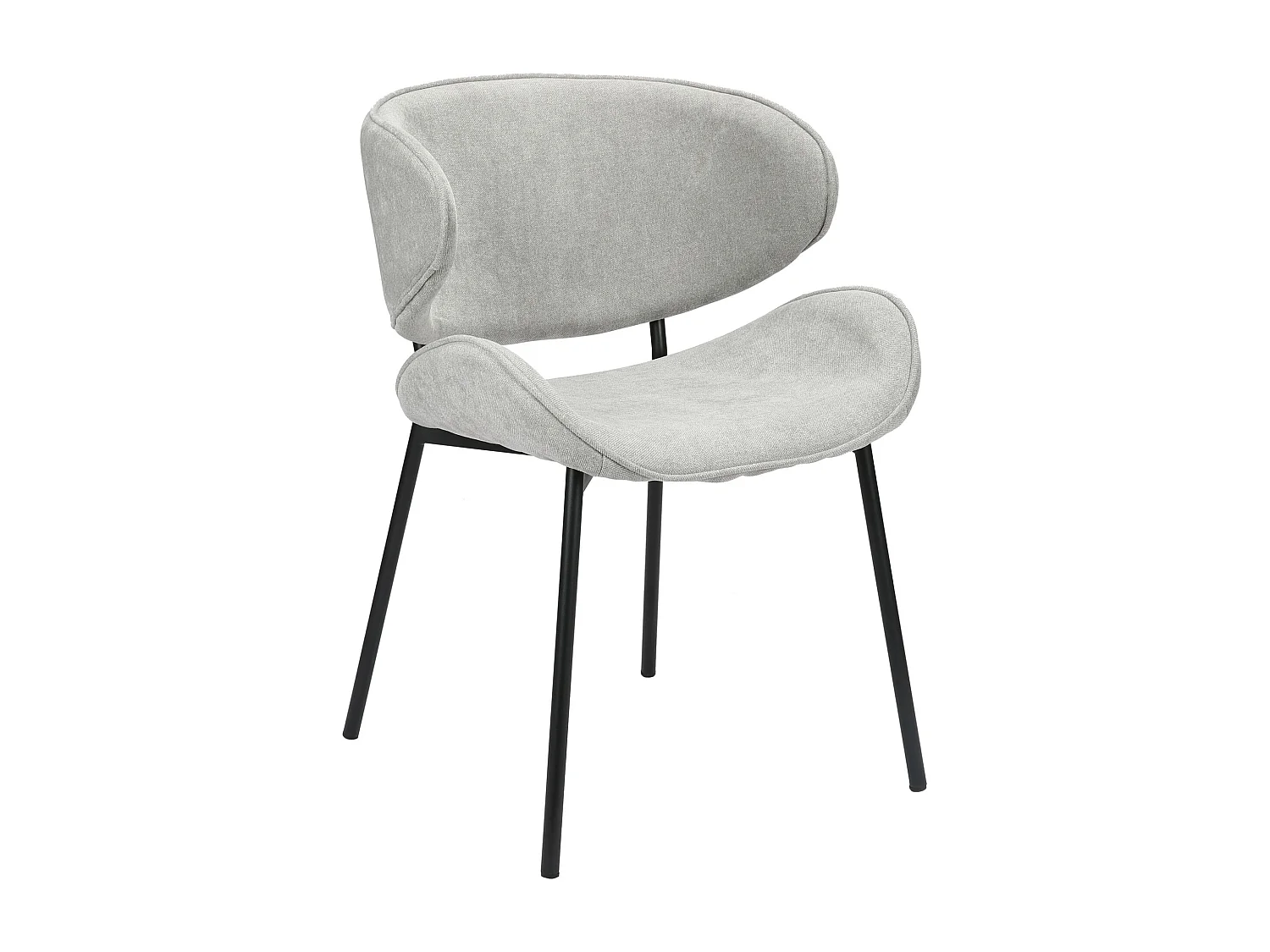 Silla de comedor acolchada – Chenilla fácil de limpiar gris claro – PRETICALLY