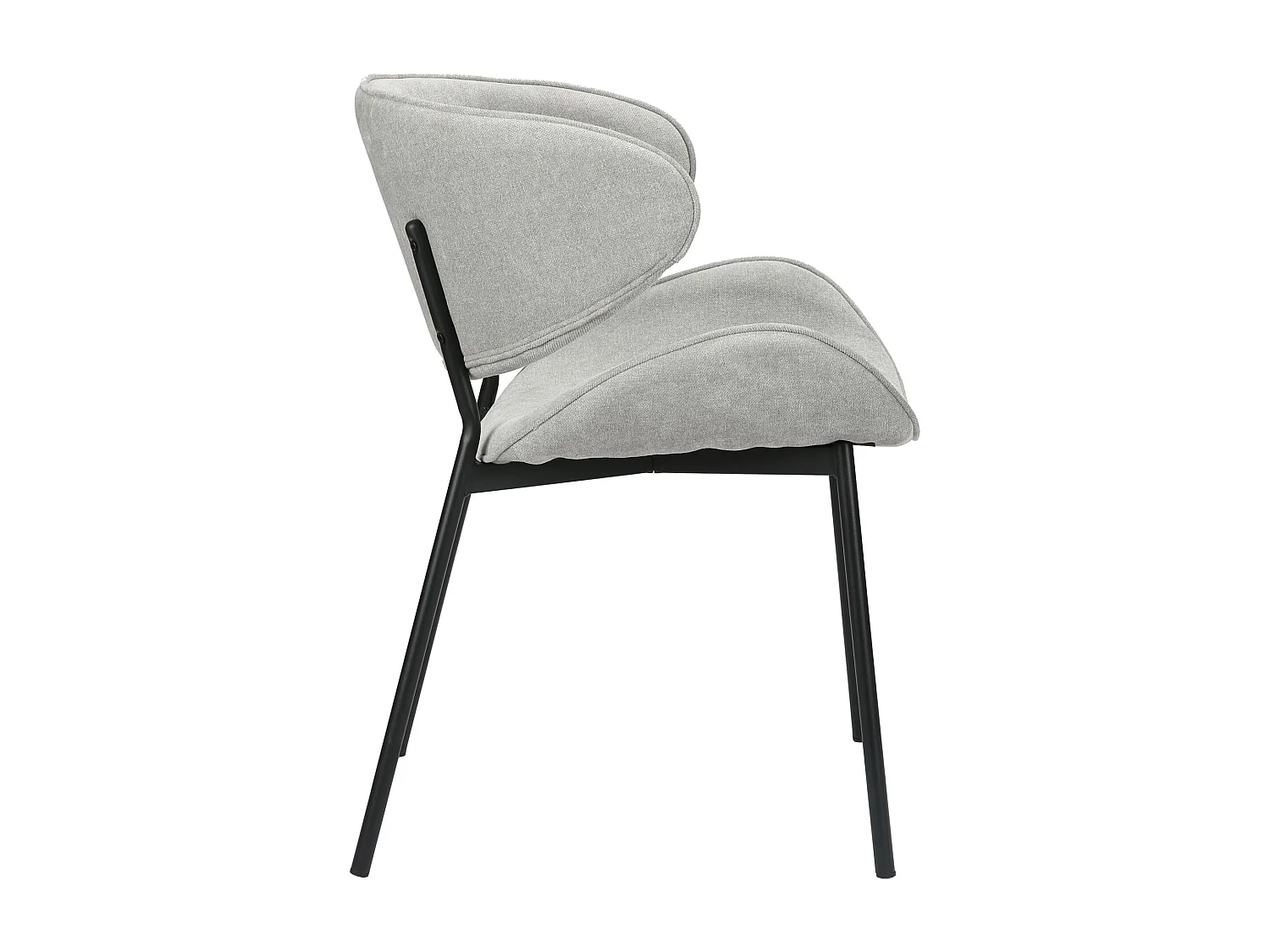 Silla de comedor acolchada – Chenilla fácil de limpiar gris claro – PRETICALLY