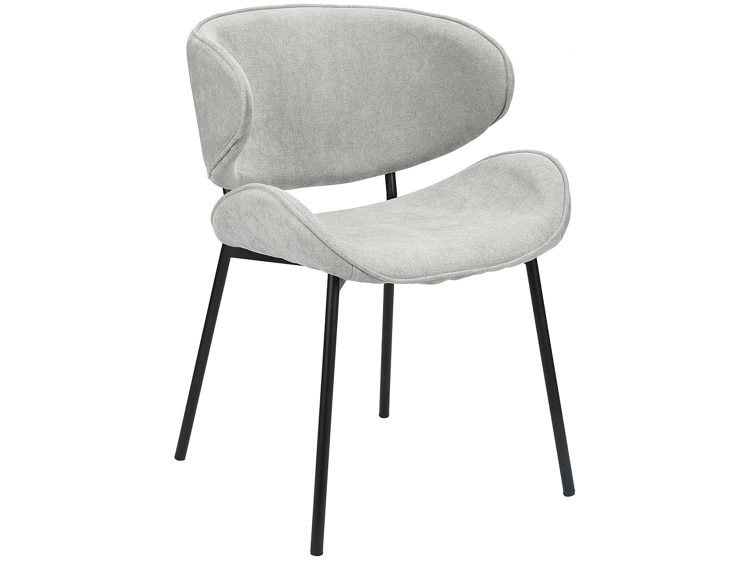 Chaise rembourrée – chenille facile d’entretien gris clair – PRETICALLY