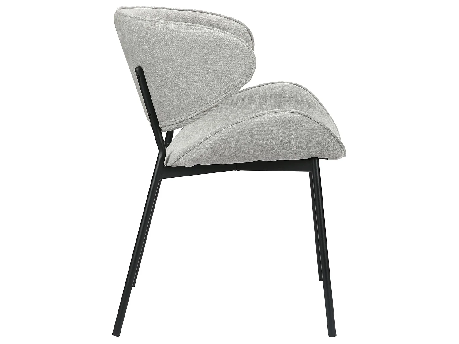 Chaise rembourrée – chenille facile d’entretien gris clair – PRETICALLY