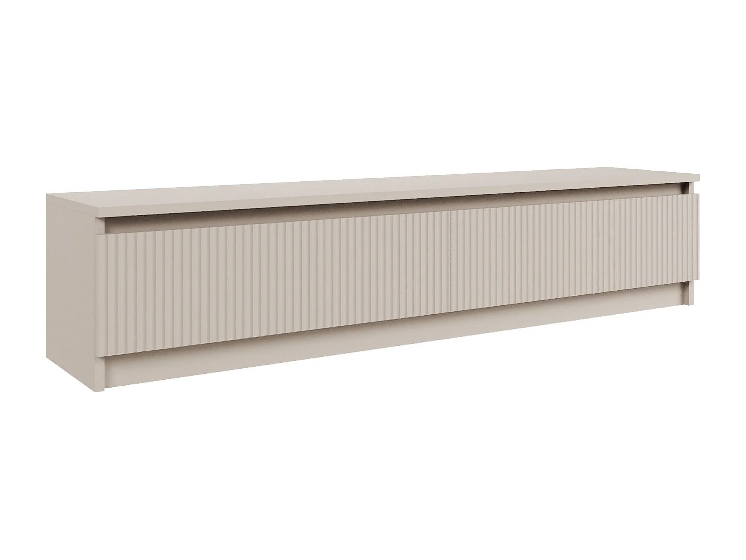 Mueble de TV de 2 puertas con frente acanalado – gris cashmere – 139 cm – SANDIA