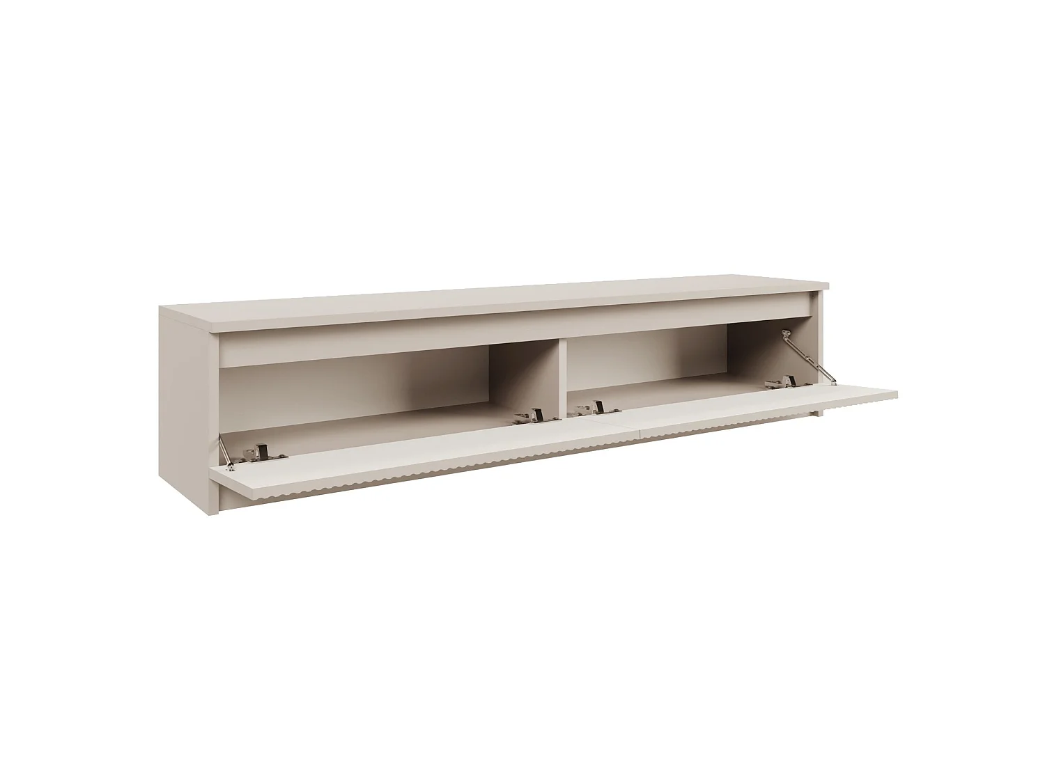 TV-Lowboard 2-türig mit geriffelter Front – Kaschmirgrau – 139 cm – SANDIA