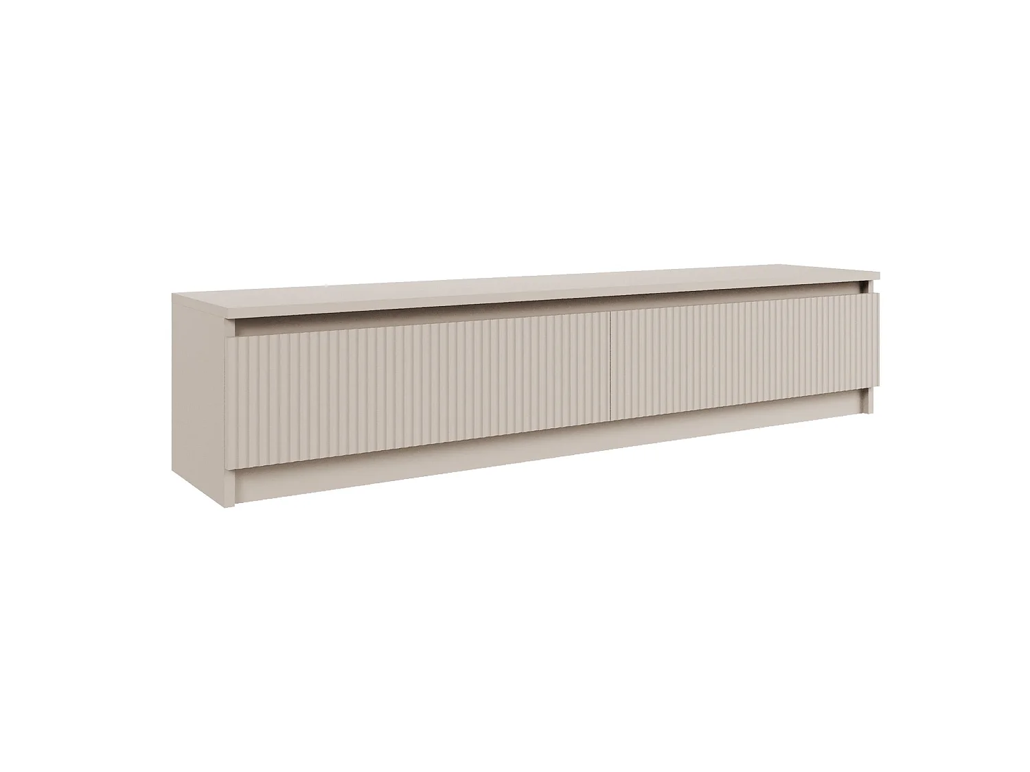 TV-Lowboard 2-türig mit geriffelter Front – Kaschmirgrau – 139 cm – SANDIA