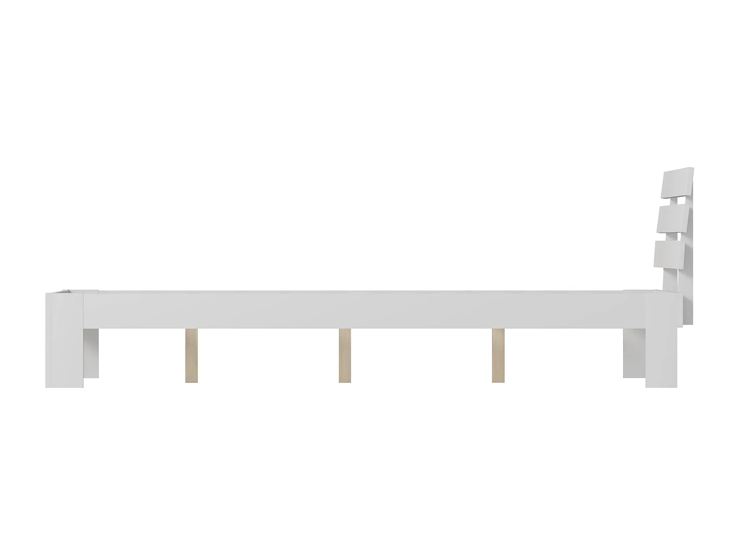 Lit en bois avec tête de lit 140x200cm blanc FINN - HAPPY GARDEN