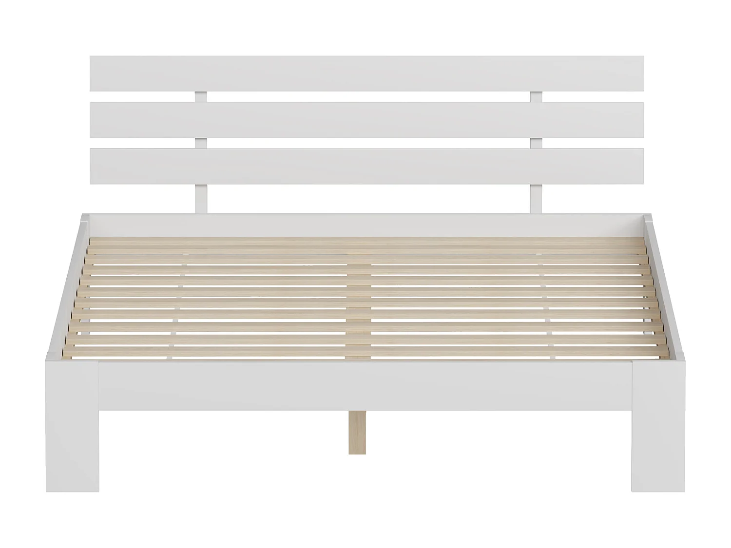 Lit en bois avec tête de lit 140x200cm blanc FINN - HAPPY GARDEN