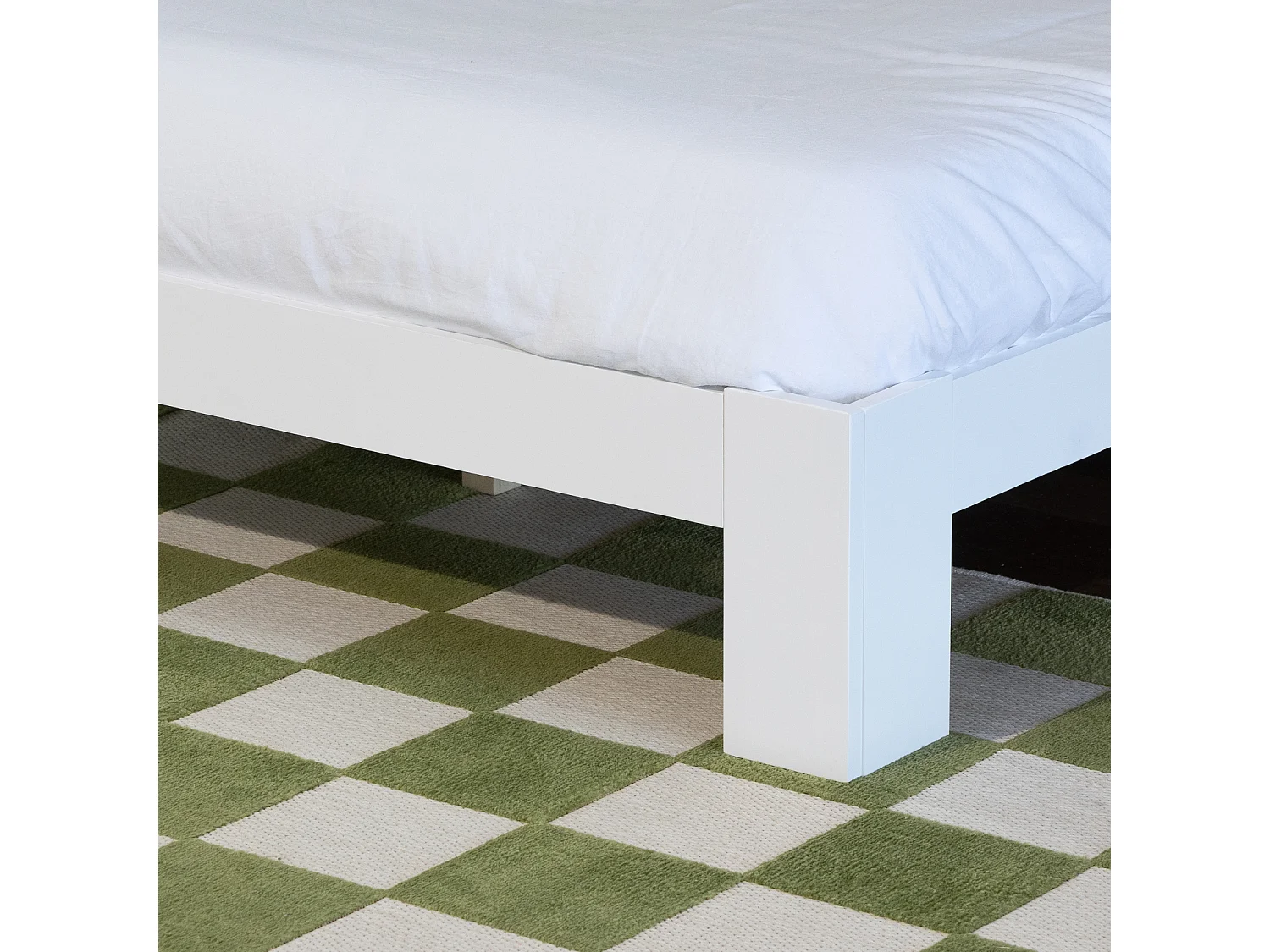 Houten bed met hoofdbord 140x200cm wit FINN