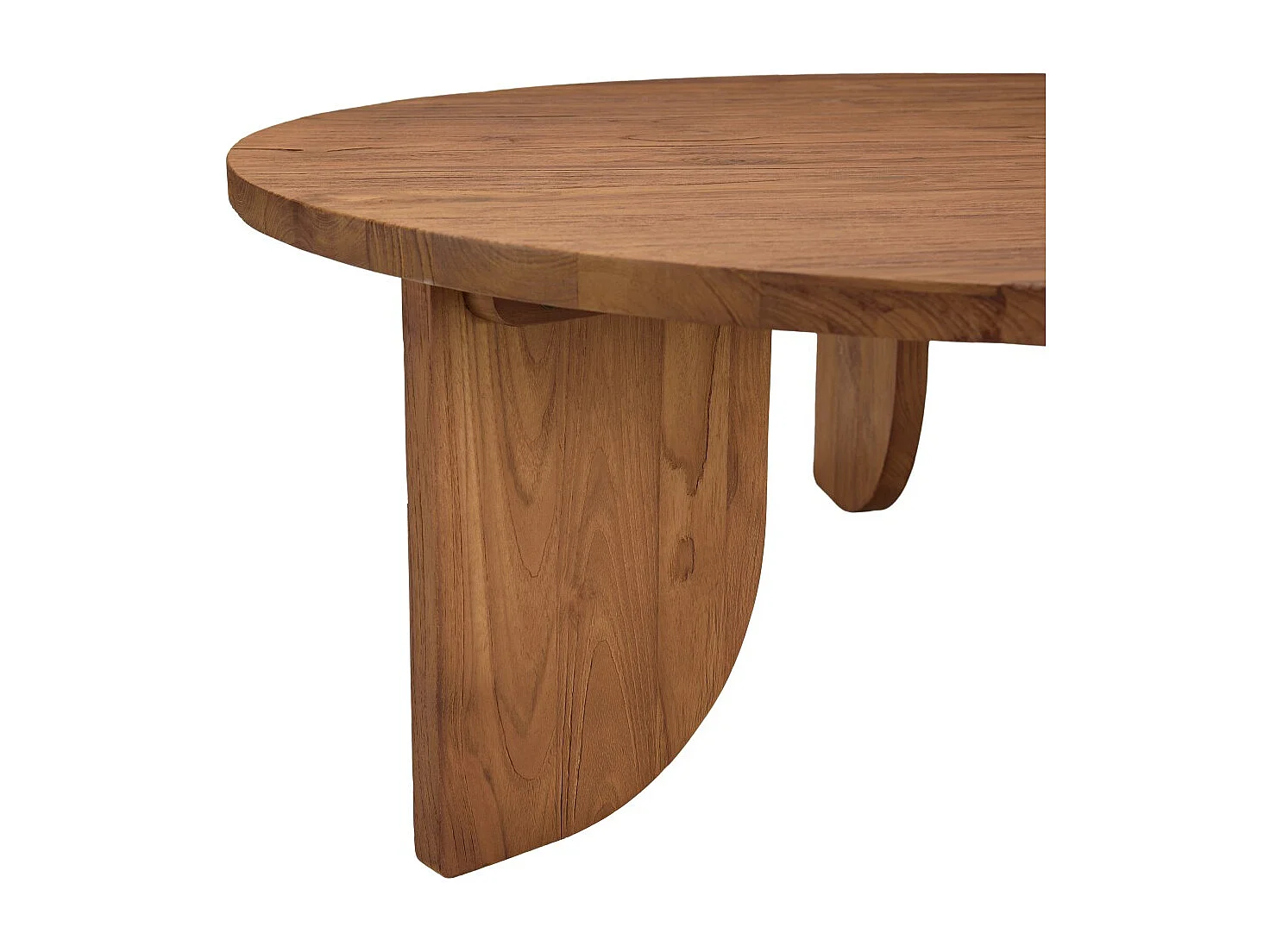 SIXTINE - Table basse ronde 100x100cm en bois de teck recyclé