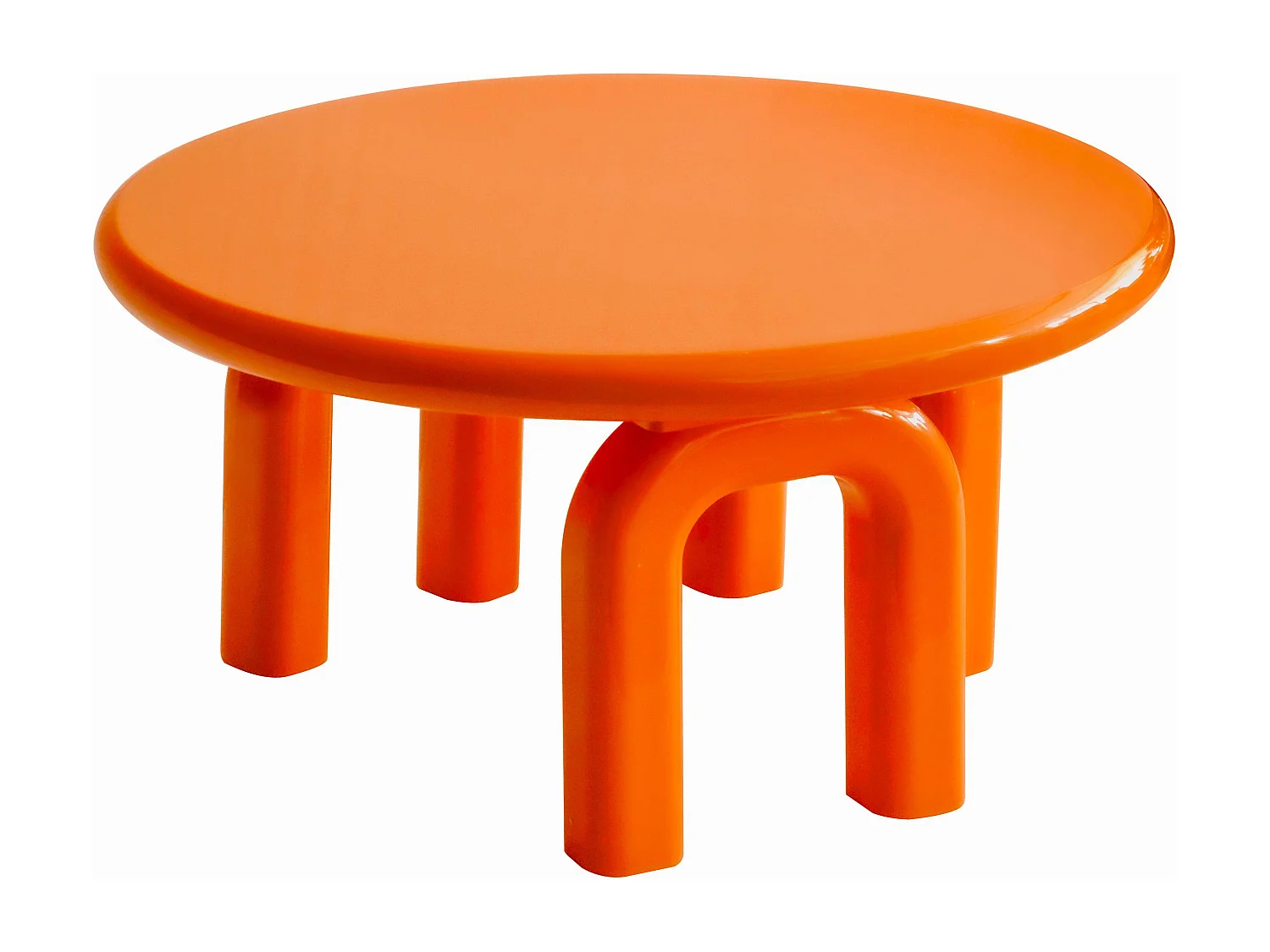 Ronde salontafel 80 cm in oranje gelakt MDF