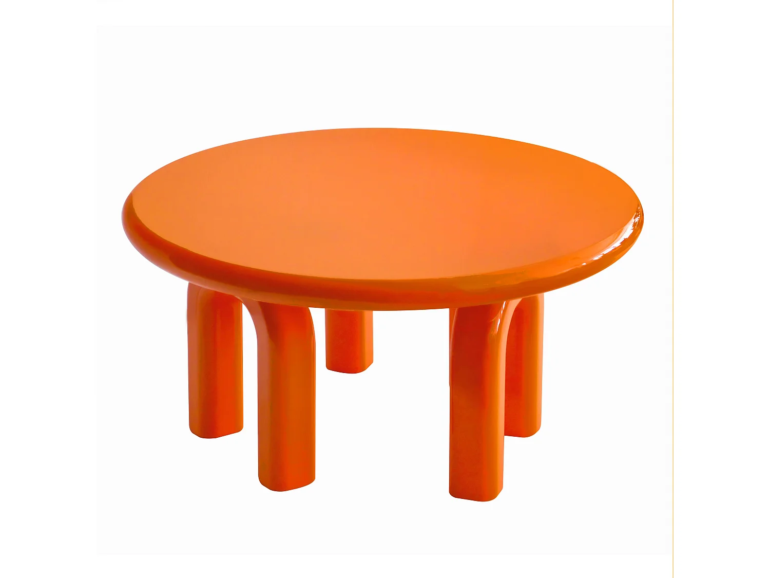 Ronde salontafel 80 cm in oranje gelakt MDF