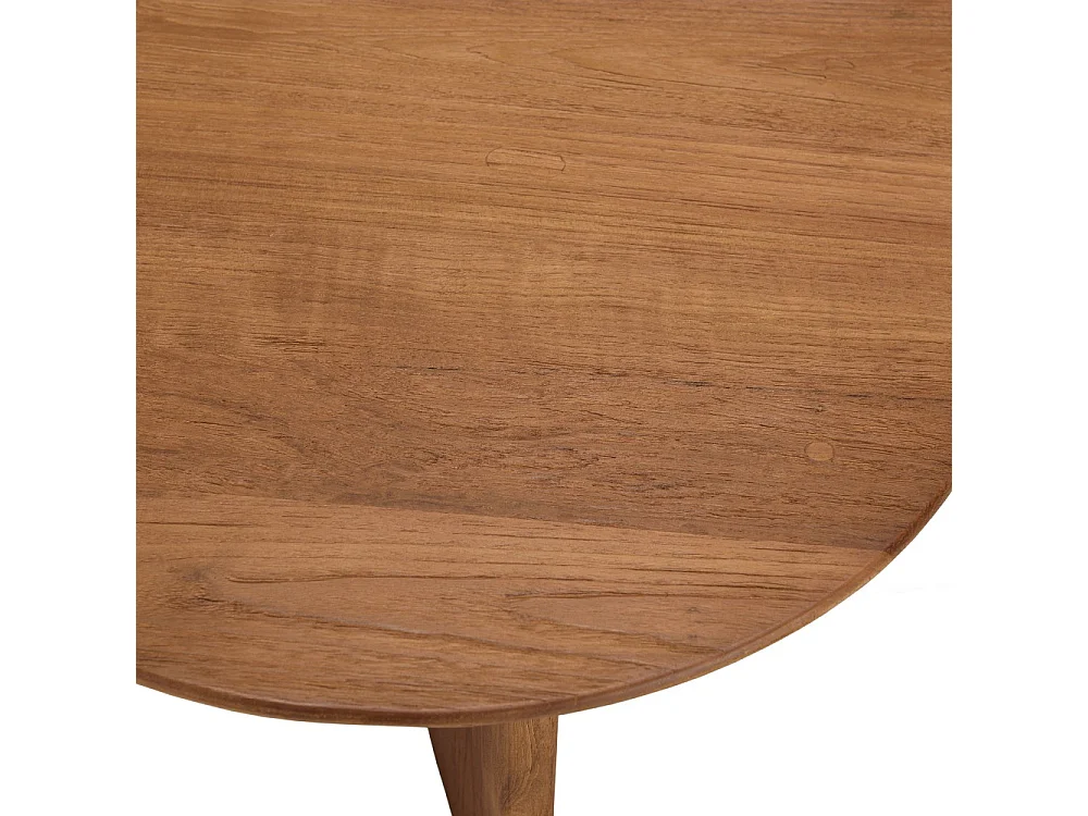 SIXTINE - Table basse forme organique 120x80cm en bois de teck recyclé