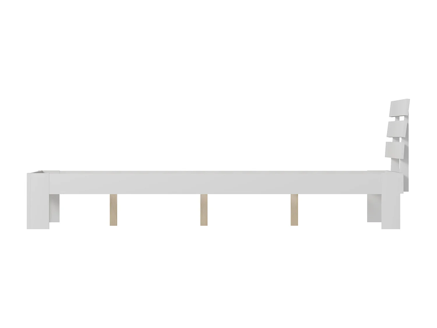 Lit en bois avec tête de lit 160x200cm blanc FINN - HAPPY GARDEN