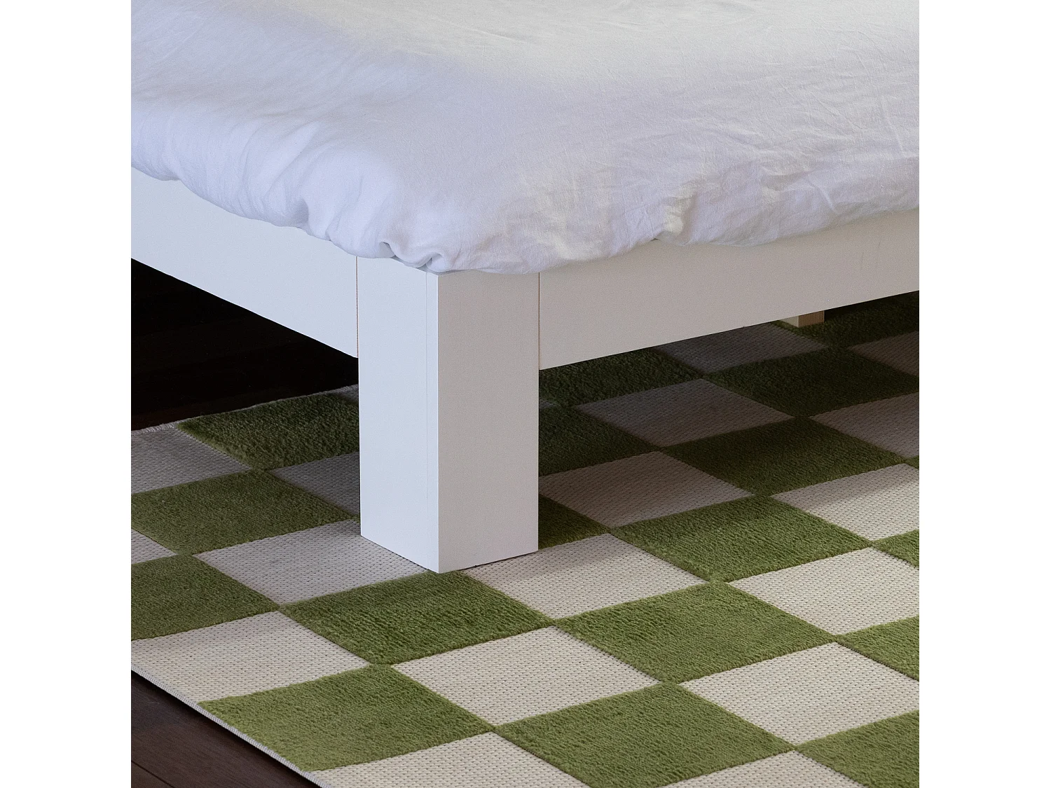 Lit en bois avec tête de lit 160x200cm blanc FINN - HAPPY GARDEN