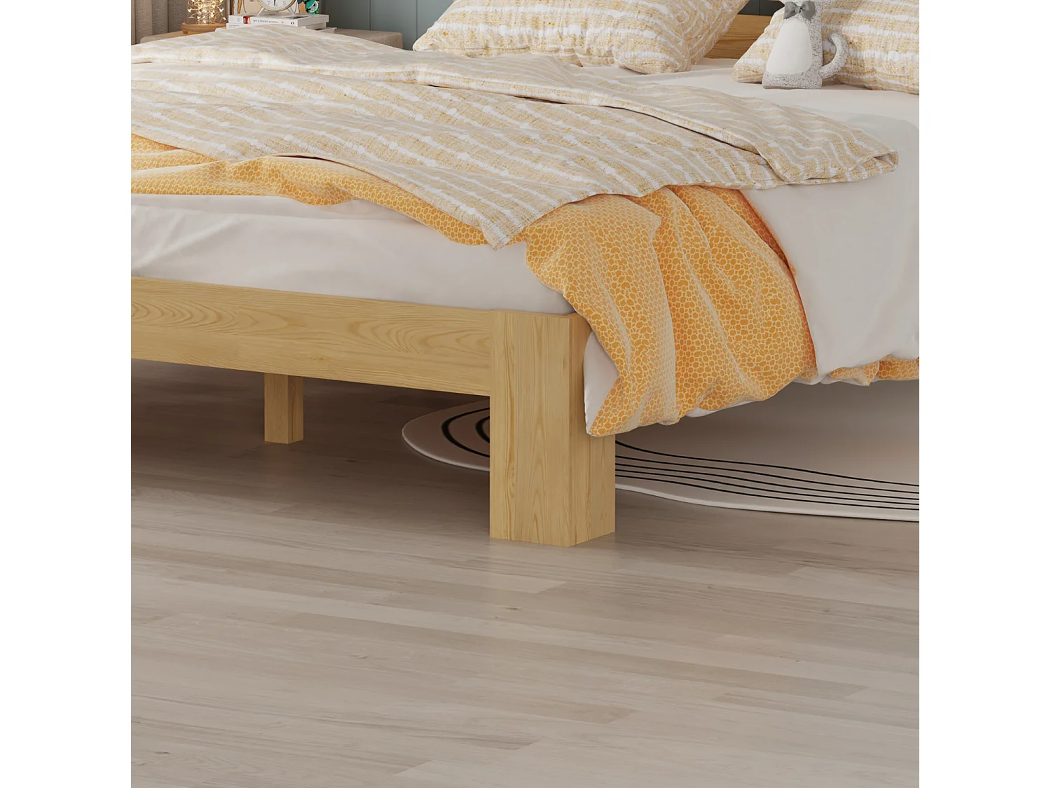 Lit en bois avec tête de lit 140x200cm FINN - HAPPY GARDEN