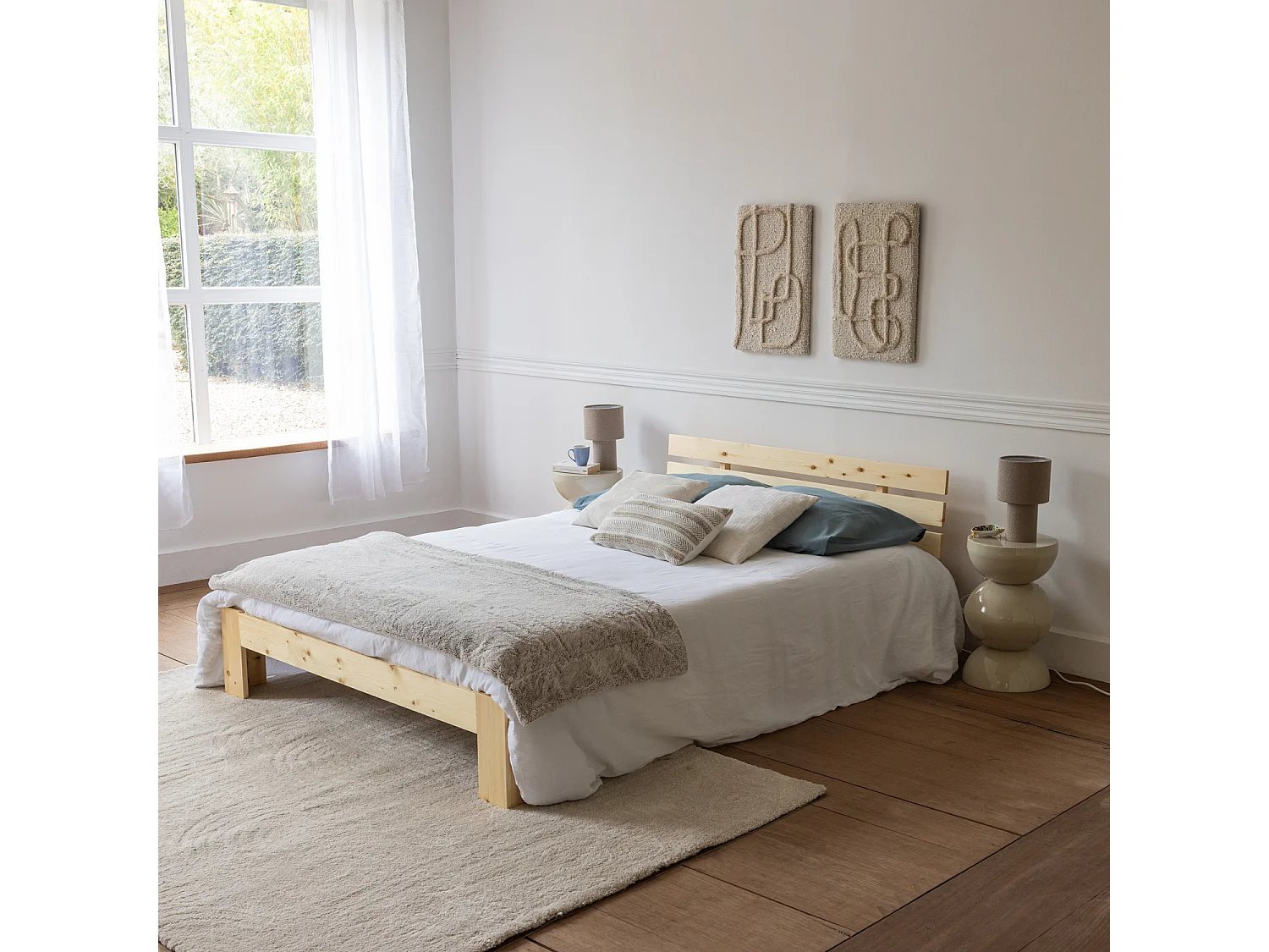Houten bed met hoofdbord 140x200cm FINN