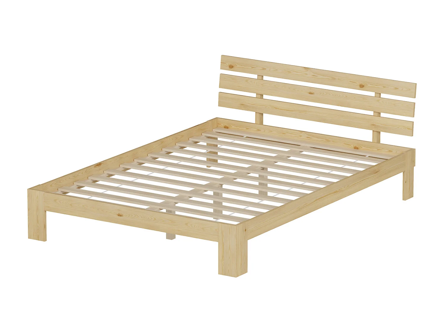 Lit en bois avec tête de lit 140x200cm FINN - HAPPY GARDEN