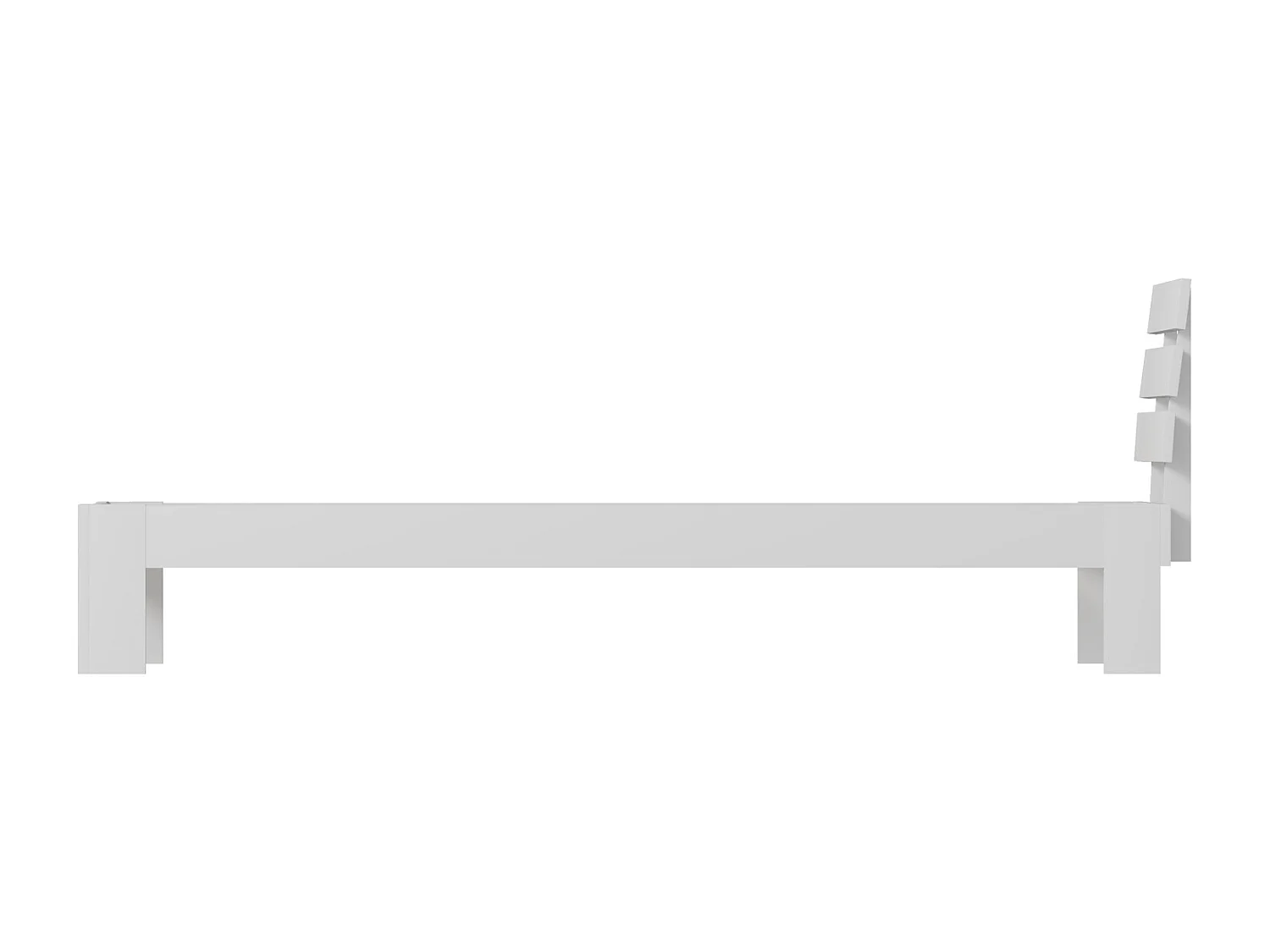 Lit en bois avec tête de lit 90x190cm blanc FINN - HAPPY GARDEN