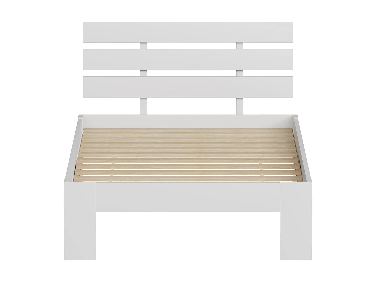 Lit en bois avec tête de lit 90x190cm blanc FINN - HAPPY GARDEN