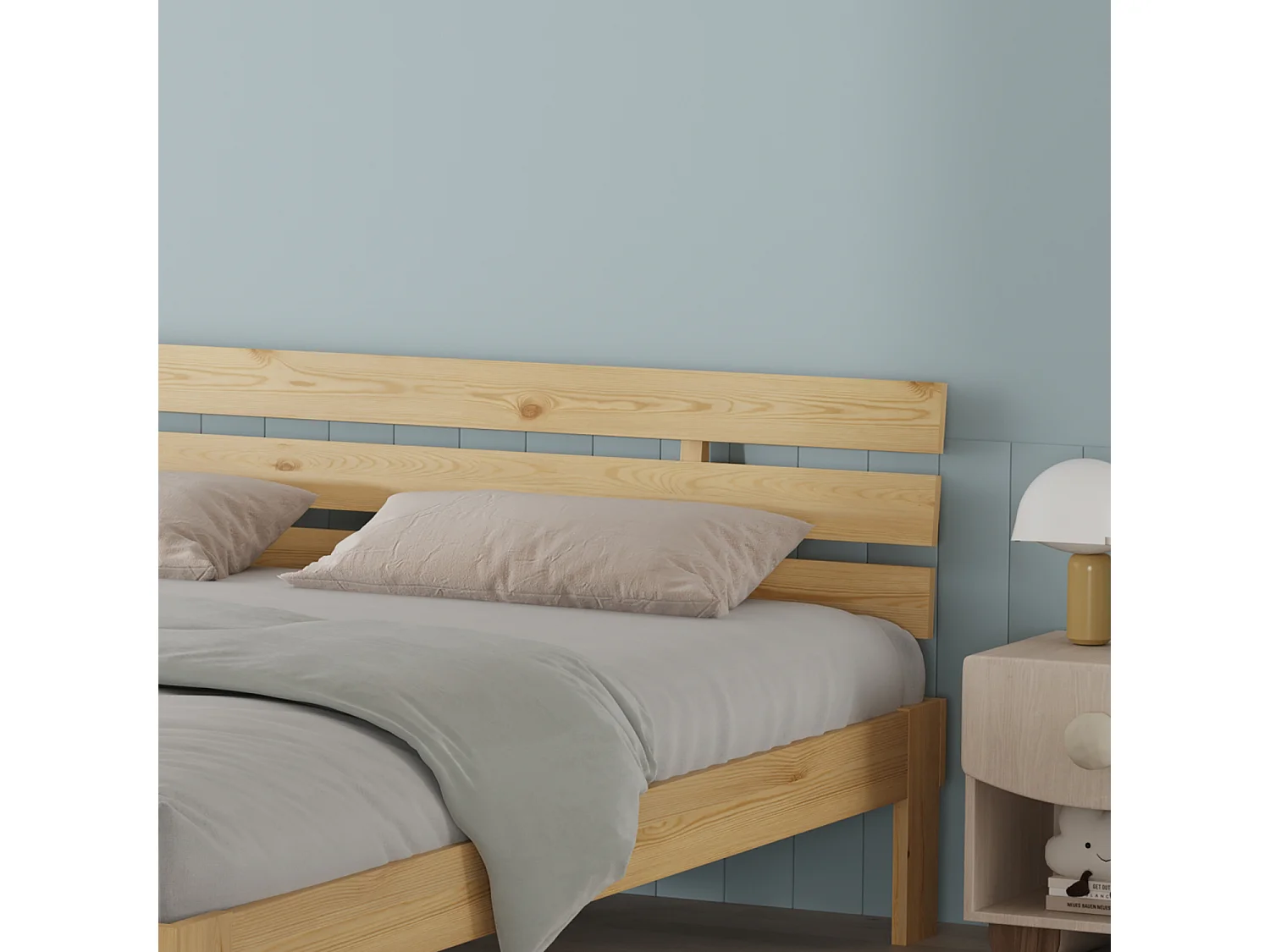 Cama de madera con cabecero 160x200cm FINN