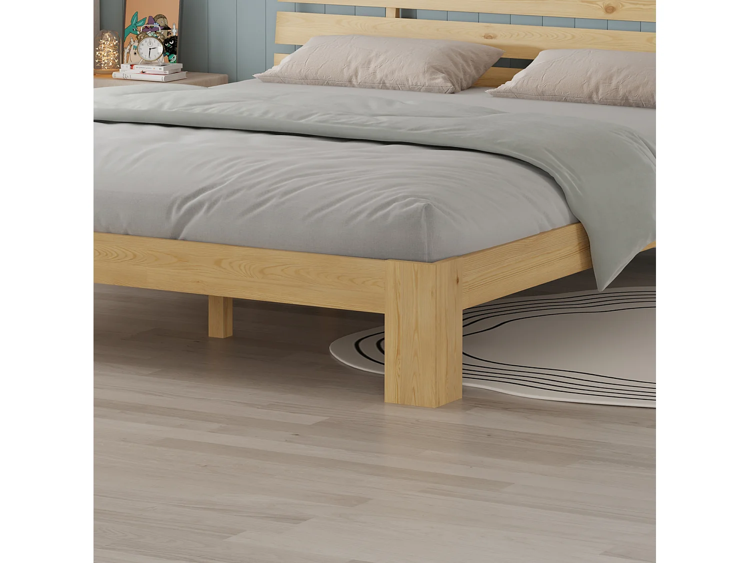 Cama de madera con cabecero 160x200cm FINN
