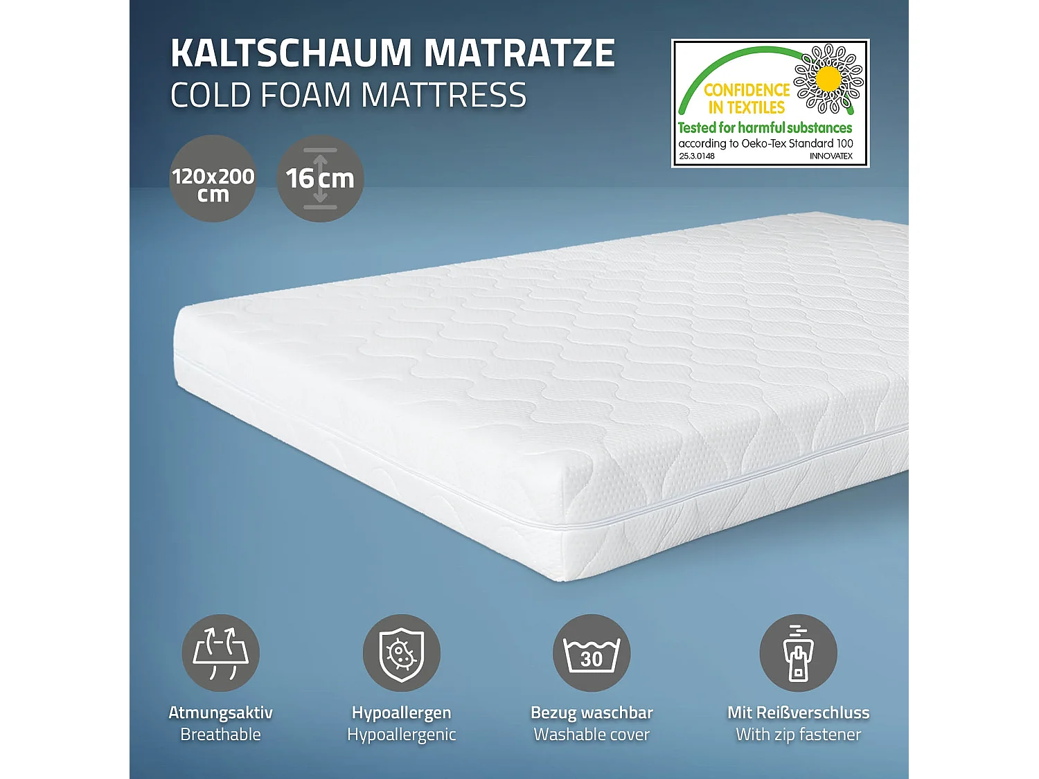 ML-Desing Cama de suelo infantil 120x200cm con colchón 16cm blanco madera maciza de pino, somier de láminas cuna anticaída doble para niños