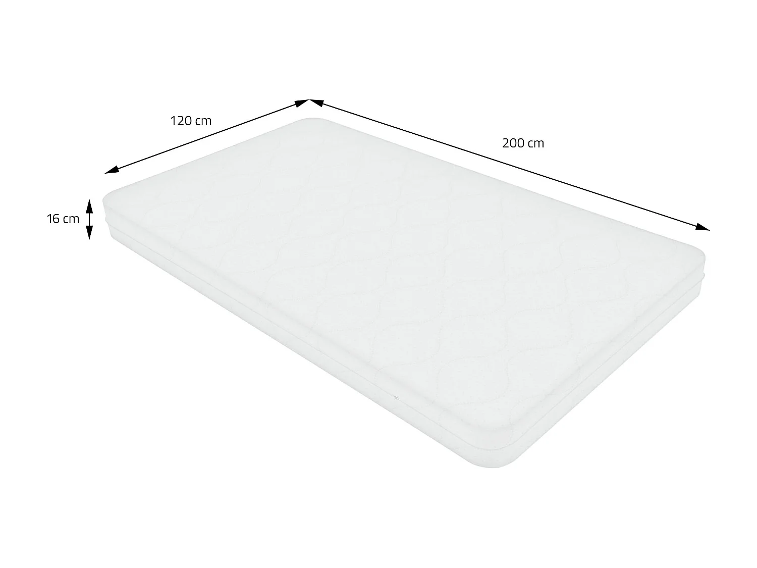 ML-Desing Cama de suelo infantil 120x200cm con colchón 16cm blanco madera maciza de pino, somier de láminas cuna anticaída doble para niños