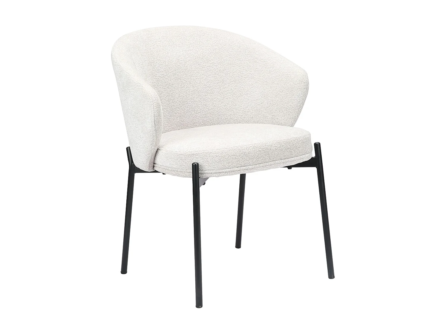 Stoel – comfortabele bekleding – chenille – lichtgrijs – ATISLY