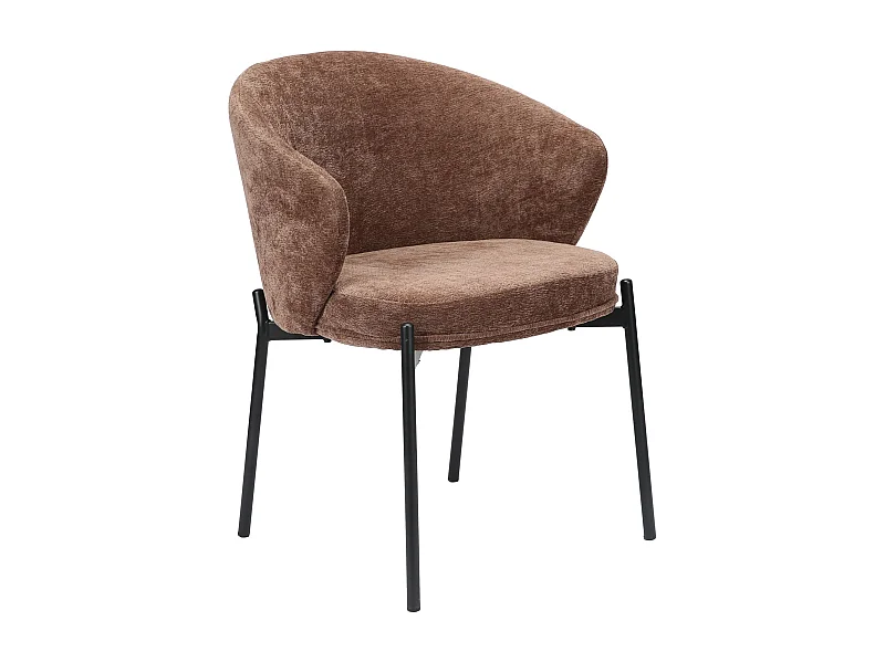 Polsterstuhl mit Chenille – Braun – ATISLY