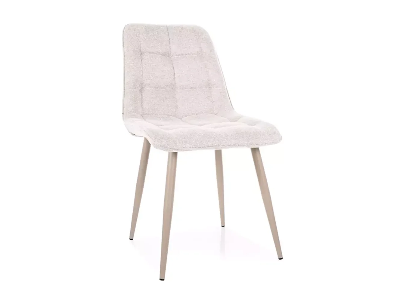 Chaise confortable en tissu beige et structure métal cachemire HARRIET