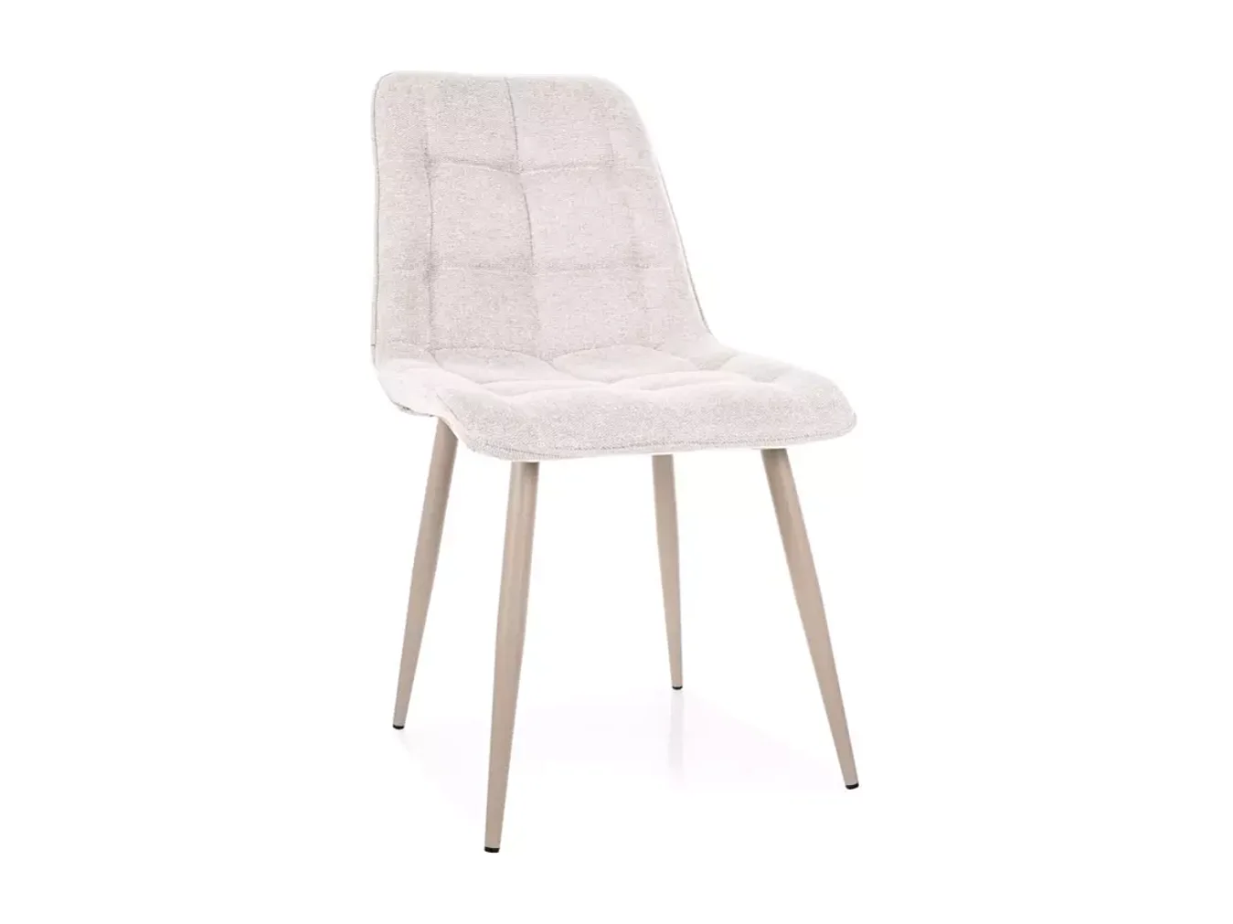 Chaise confortable en tissu beige et structure métal cachemire HARRIET