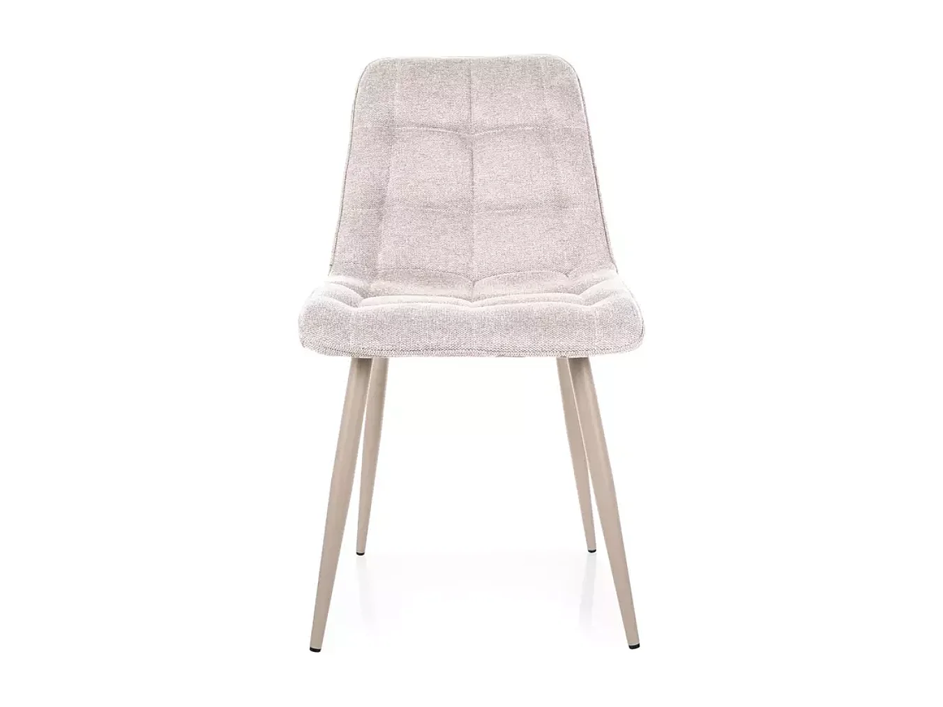 Chaise confortable en tissu beige et structure métal cachemire HARRIET