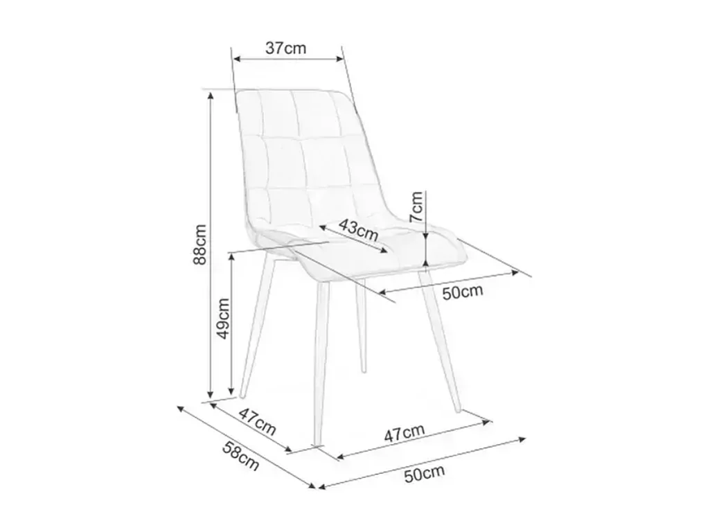 Chaise confortable en tissu beige et structure métal cachemire HARRIET
