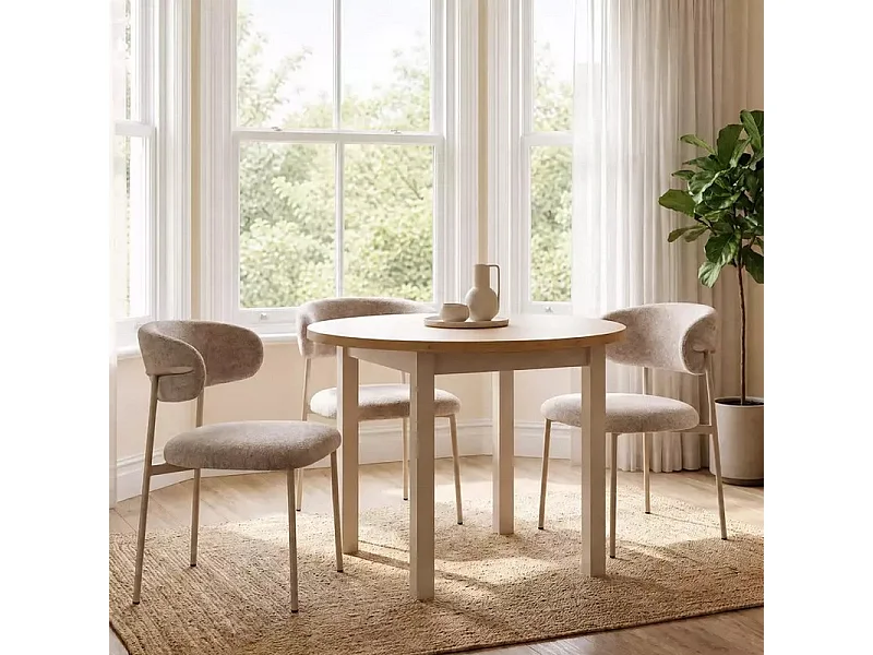 Chaise tissu en beige piétement métal cachemire assise rembourrée moderne JONAZ