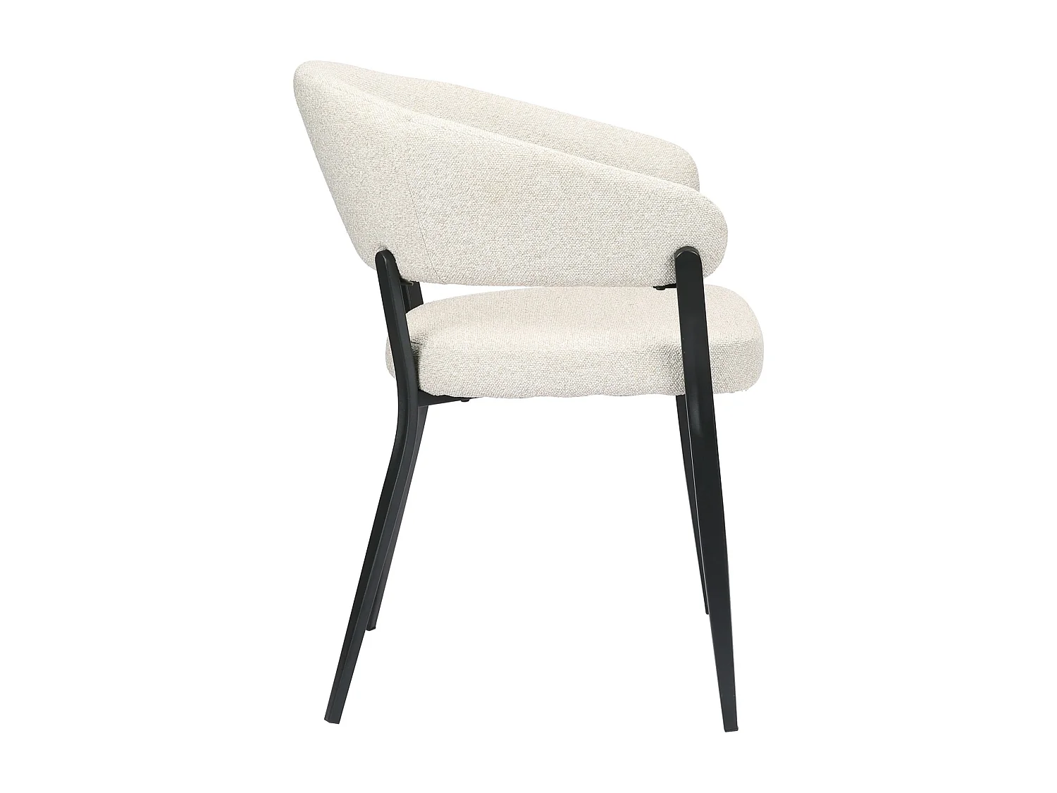 Chaise rembourrée – bouclé beige – CORALLIA