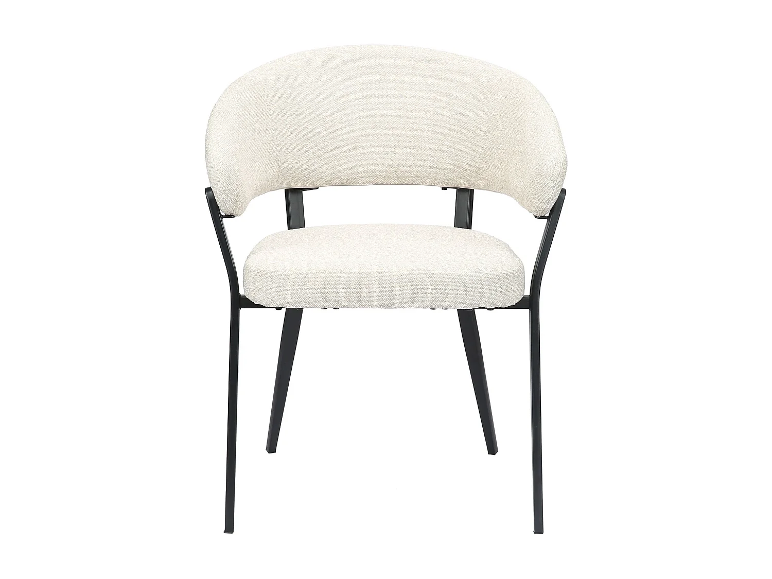 Chaise rembourrée – bouclé beige – CORALLIA