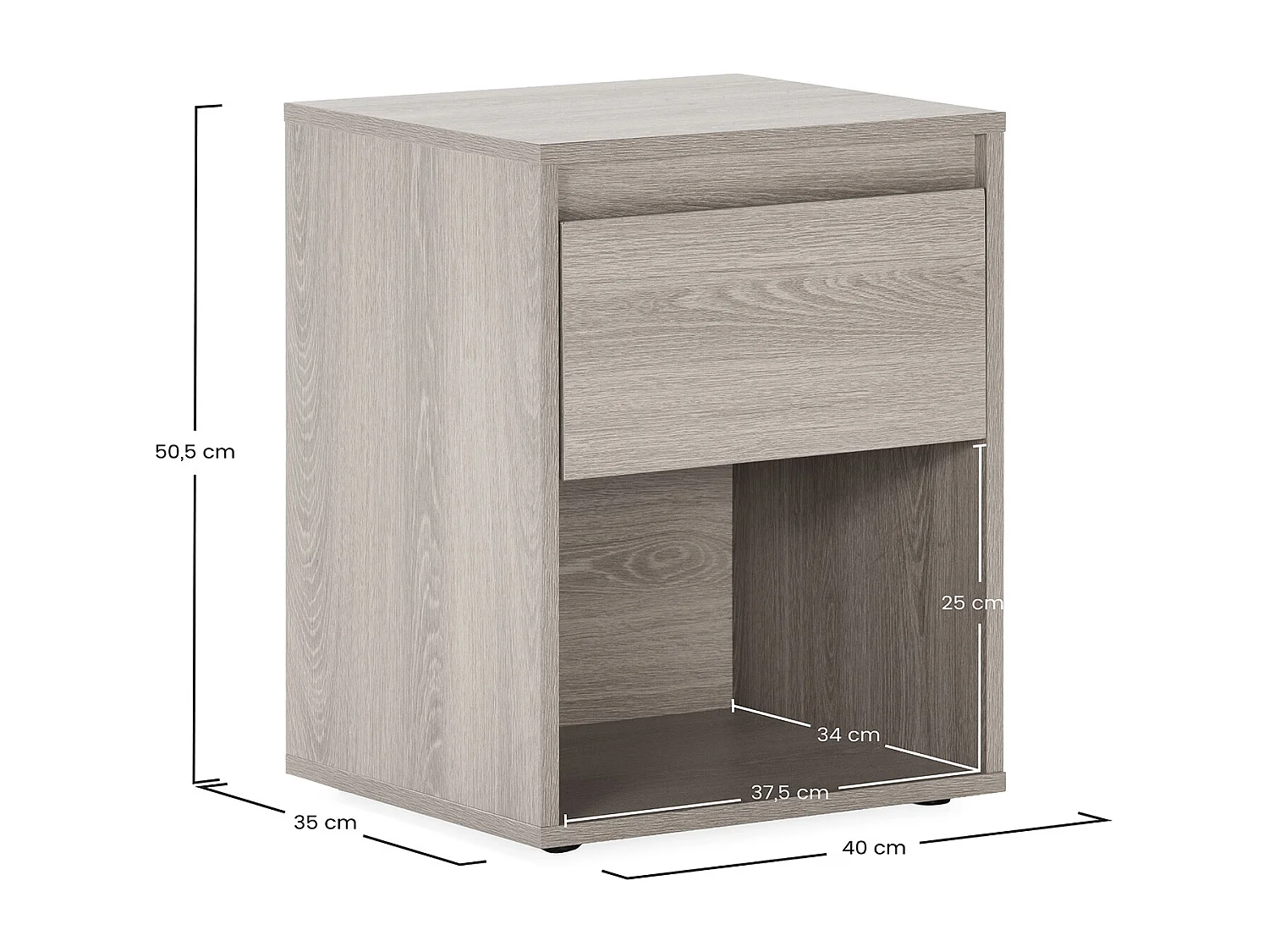 Nachttisch Tori 1 schublade Eichenfarbe