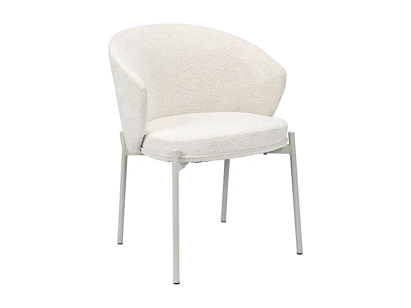 Polsterstuhl mit Chenille – Hellbeige – ATISLY