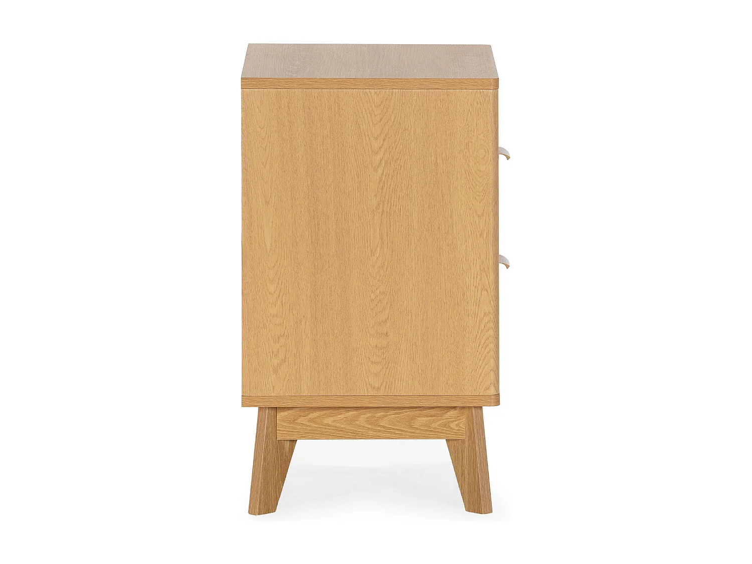 Table chevet Oporto 2 tiroirs 1 étagère effet Chêne